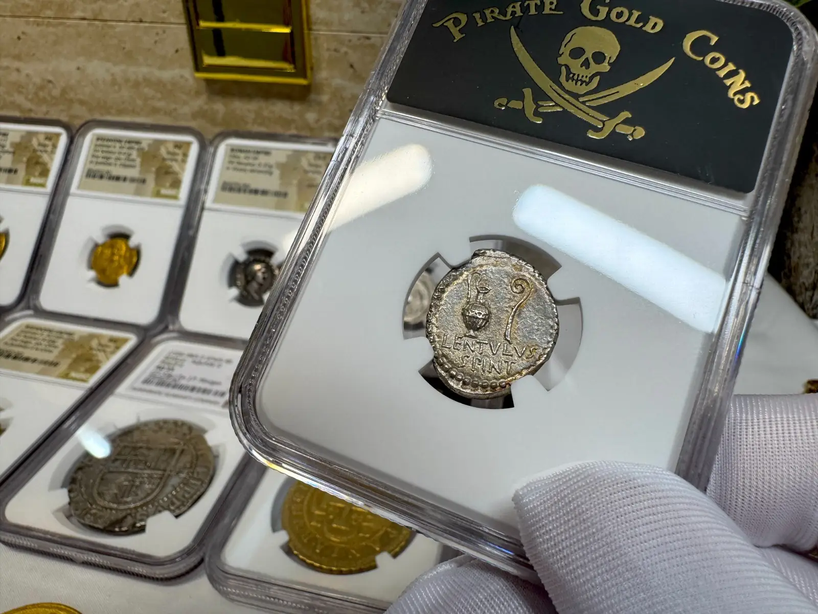 NGC MS! Roman Imperatorial "Marcus Brutus" 42BC Denarius Military Mint #793-003 15