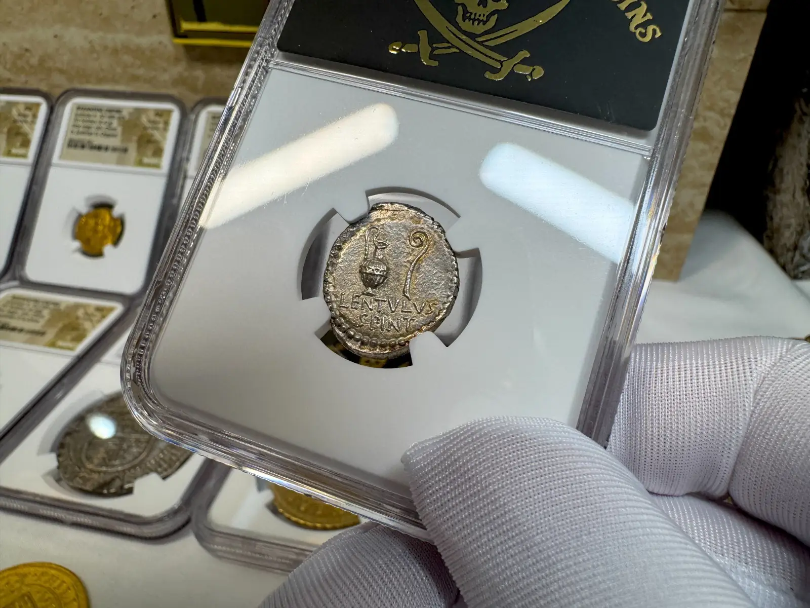 NGC MS! Roman Imperatorial "Marcus Brutus" 42BC Denarius Military Mint #793-003 11