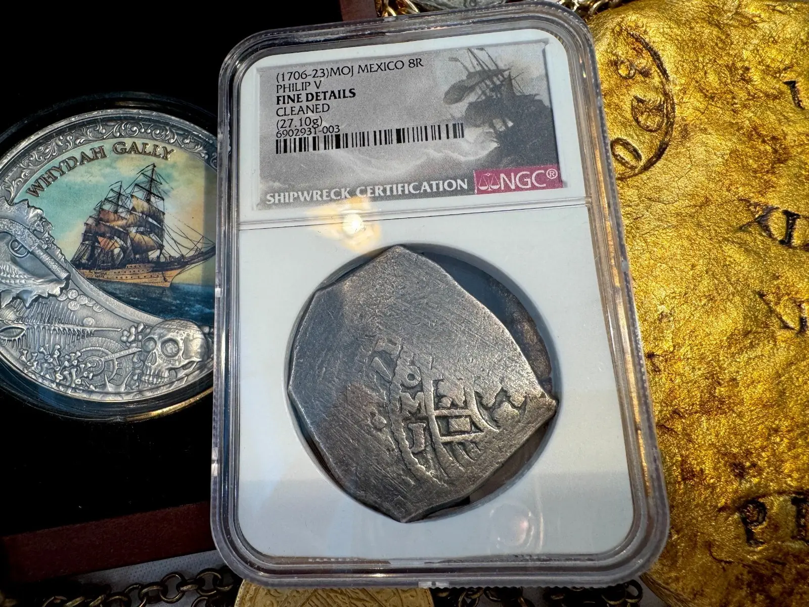 Mexico 8 Reales 1706-23 "Dated" Shipwreck NGC F #931-003 7