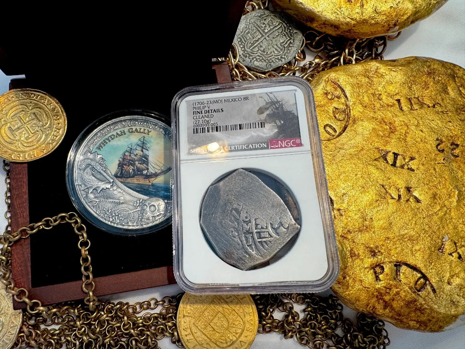 Mexico 8 Reales 1706-23 "Dated" Shipwreck NGC F #931-003 11
