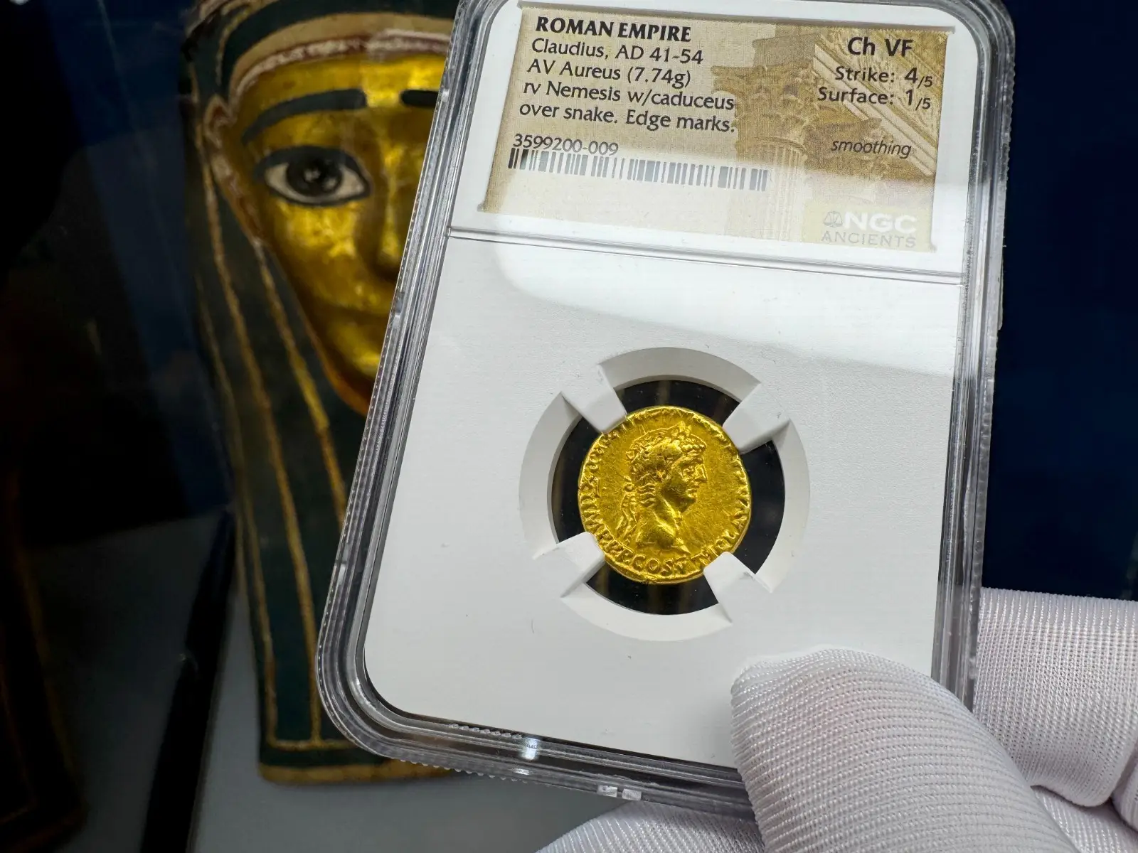 Roman Empire "Claudius" 5th of 12 Caesars Aureus 41AD NGC VF #200-009 7