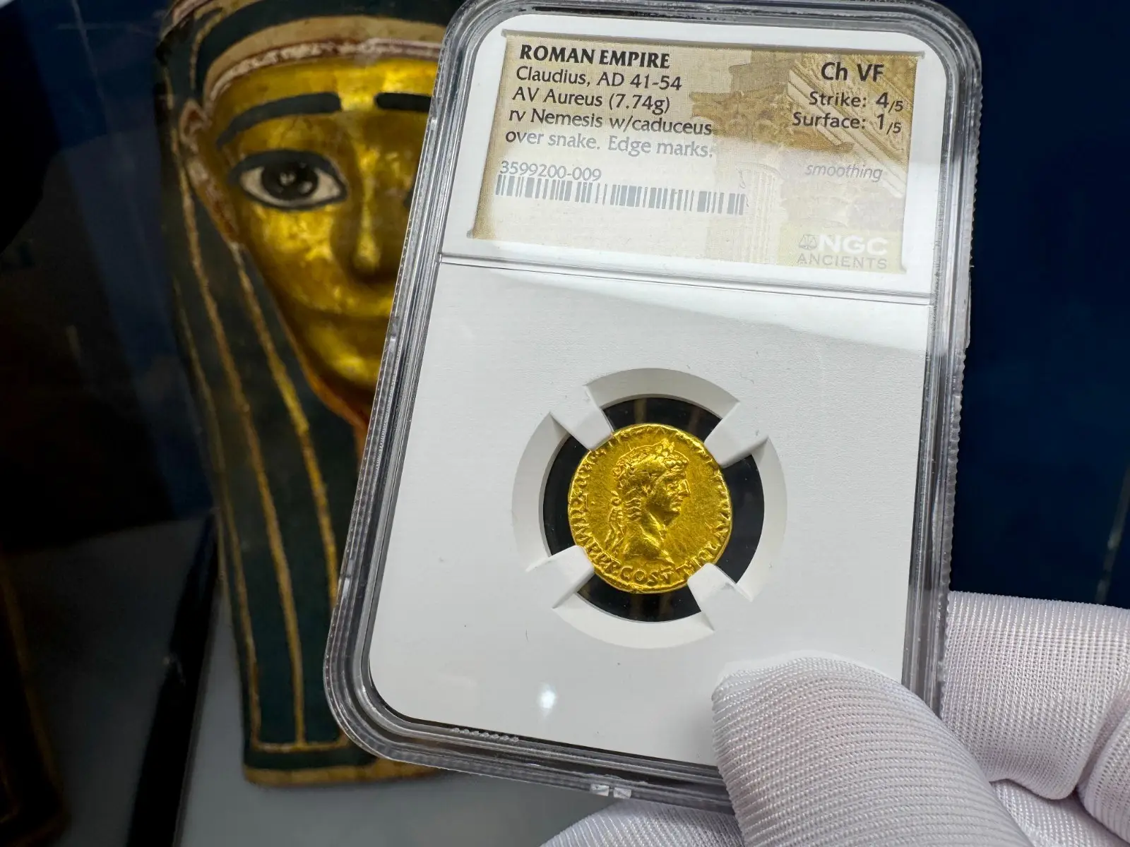 Roman Empire "Claudius" 5th of 12 Caesars Aureus 41AD NGC VF #200-009 3