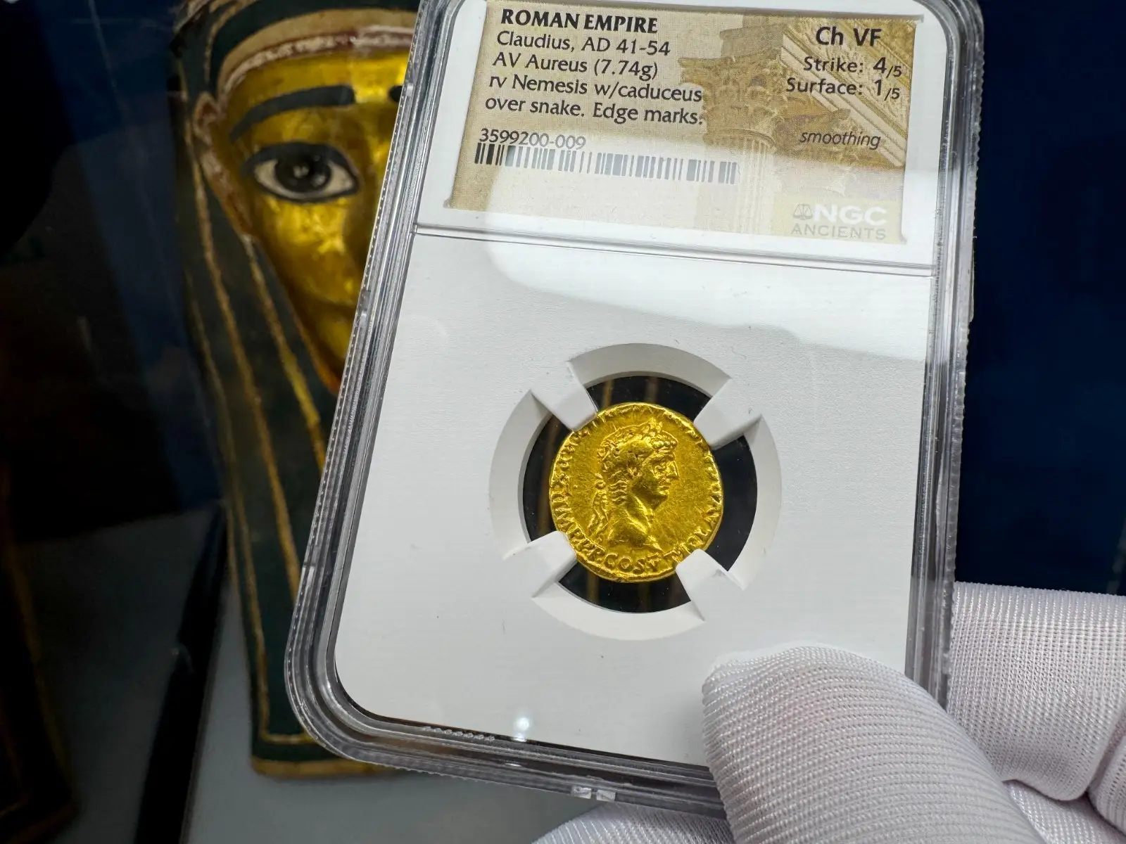 Roman Empire "Claudius" 5th of 12 Caesars Aureus 41AD NGC VF #200-009 6