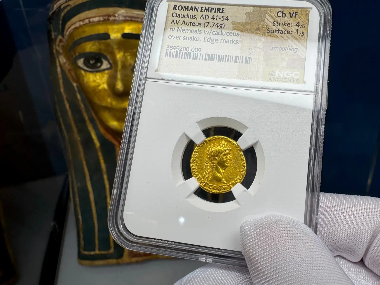 Roman Empire "Claudius" 5th of 12 Caesars Aureus 41AD NGC VF #200-009 2