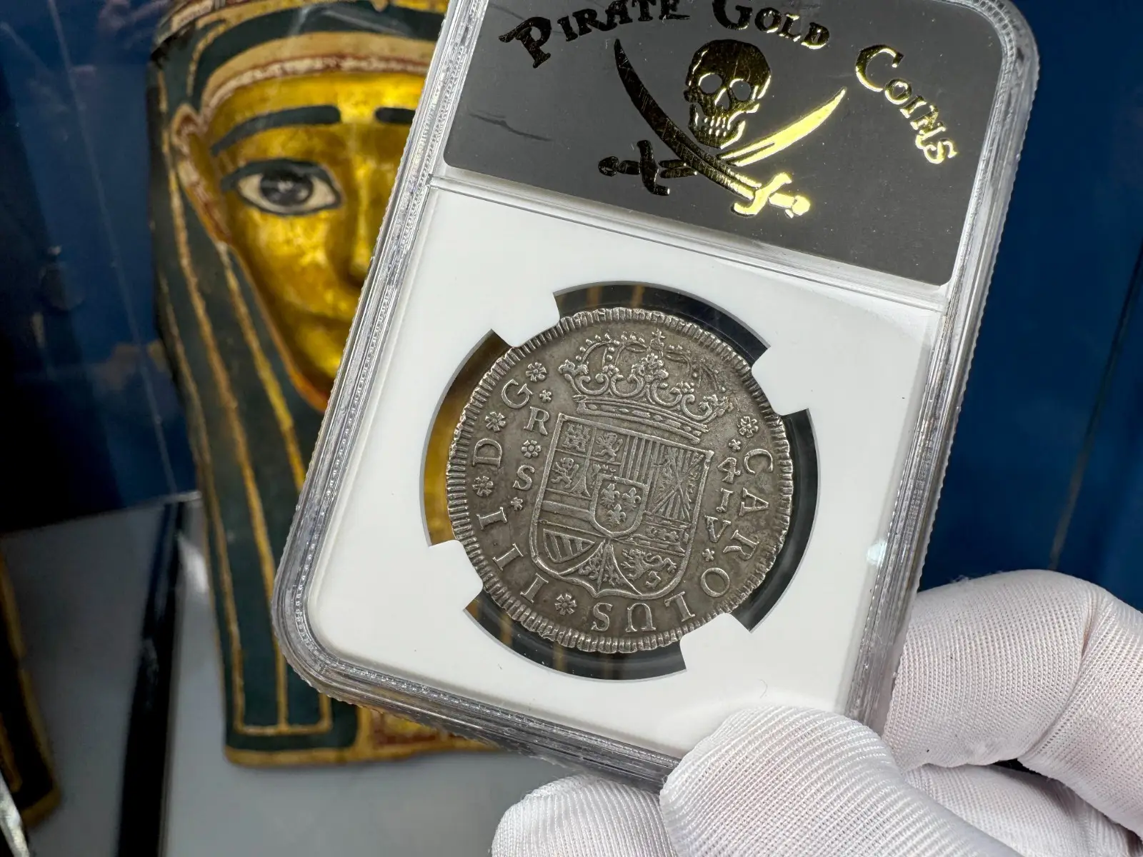 Spain 4 Reales 1761 "Dated" Charles II Seville NGC XF  5
