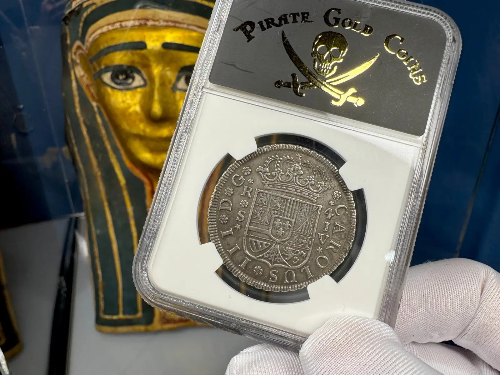 Spain 4 Reales 1761 "Dated" Charles II Seville NGC XF  3