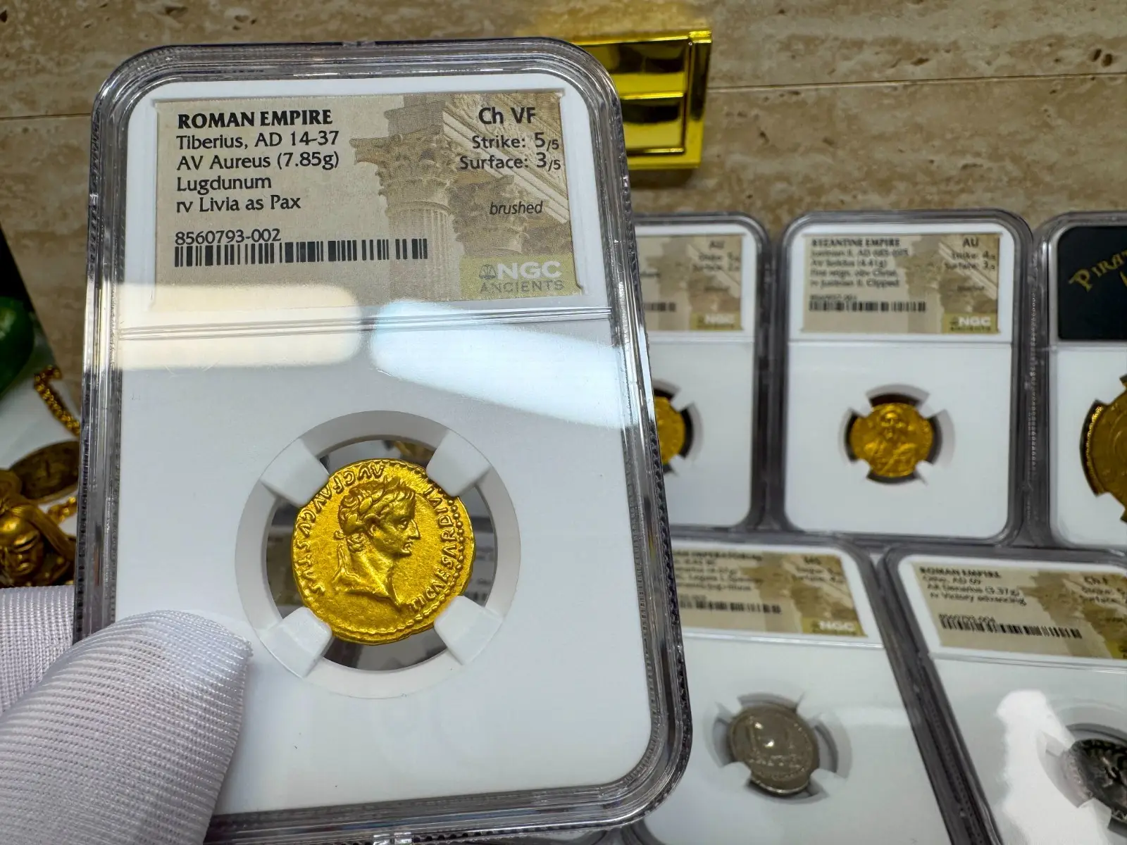Roman Empire "Tiberius- 3rd of 12 Caesars" 14AD Aureus CH VF #793-002 3