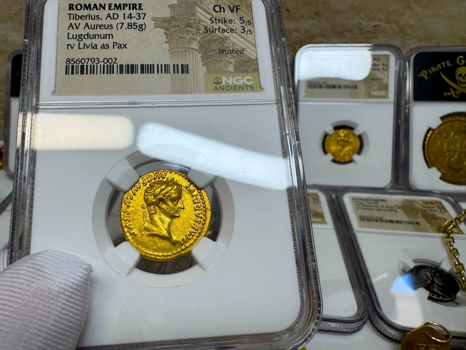 Roman Empire "Tiberius- 3rd of 12 Caesars" 14AD Aureus CH VF #793-002 17