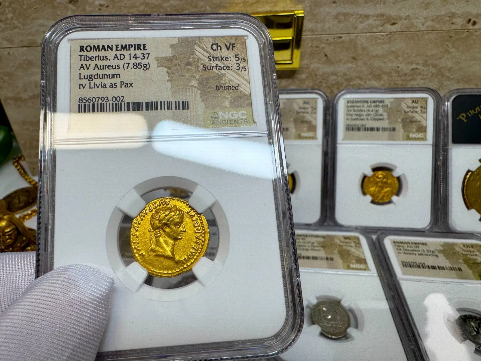 Roman Empire "Tiberius- 3rd of 12 Caesars" 14AD Aureus CH VF #793-002 2