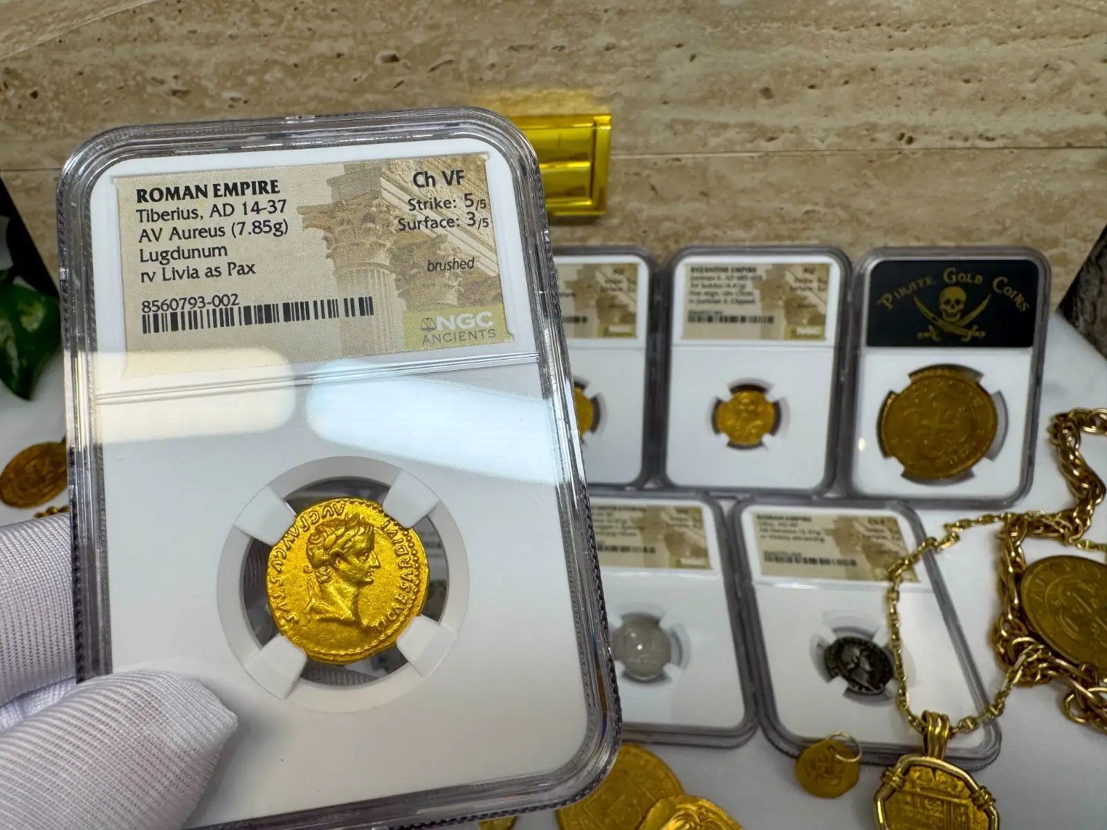 Roman Empire "Tiberius- 3rd of 12 Caesars" 14AD Aureus CH VF #793-002 14