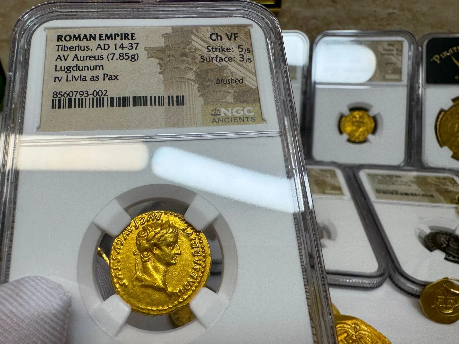 Roman Empire "Tiberius- 3rd of 12 Caesars" 14AD Aureus CH VF #793-002 21