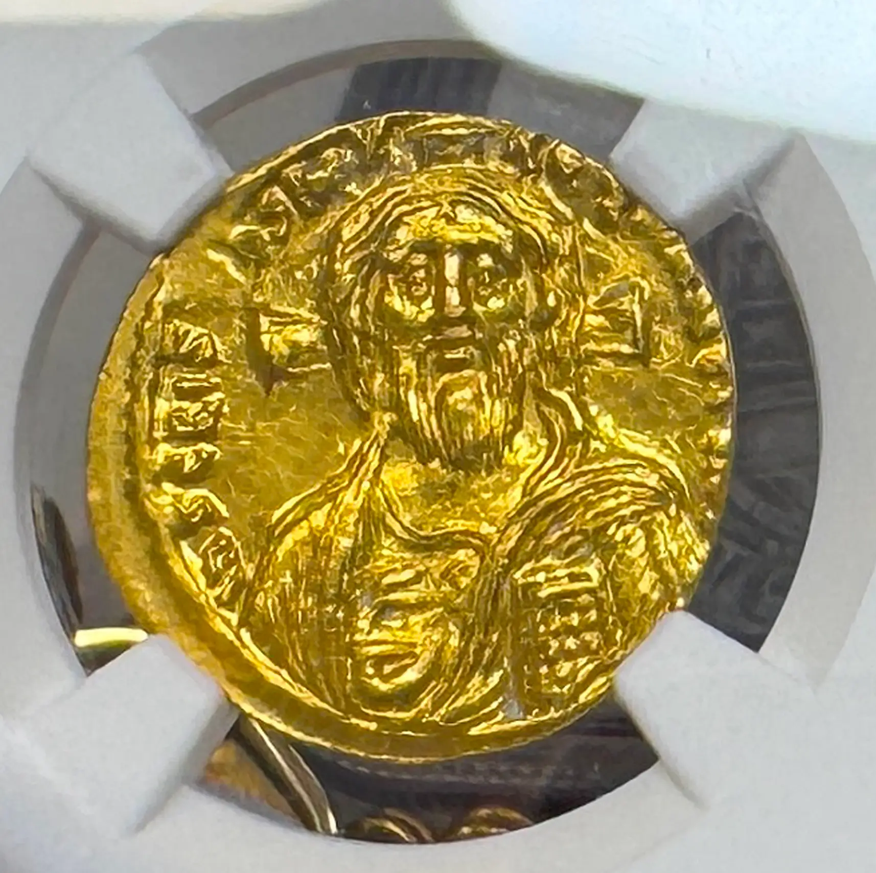 Byzantine Empire "Jesus Christ" Justinian II *FIRST REIGN* 685AD NGC MS! Cameo 2