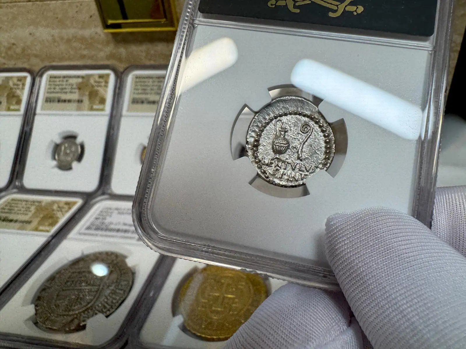 NGC MS! Roman Imperatorial "Brutus" 42BC Denarius Julius Caesar Military #937-003 8