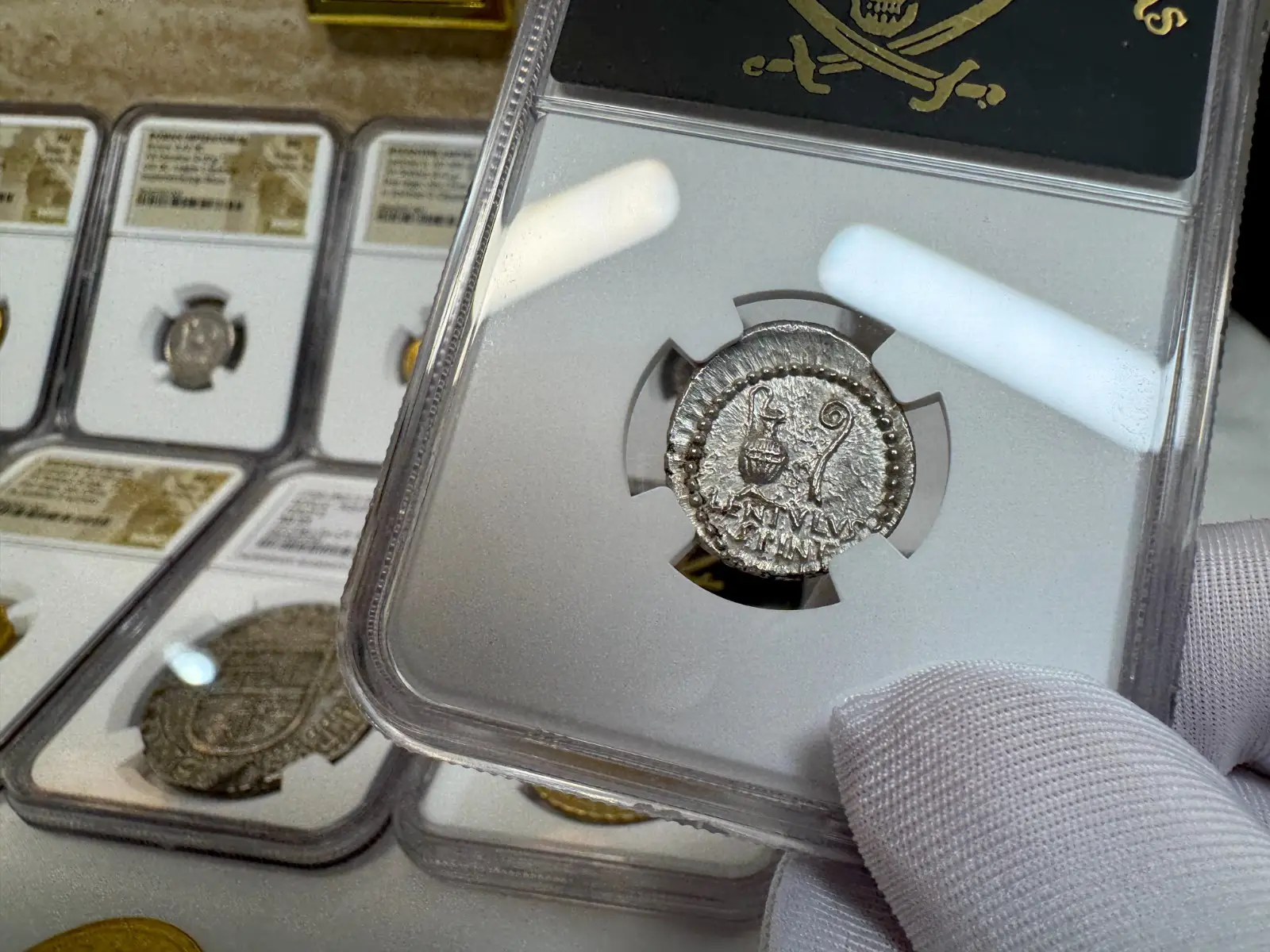 NGC MS! Roman Imperatorial "Brutus" 42BC Denarius Julius Caesar Military #937-003 4