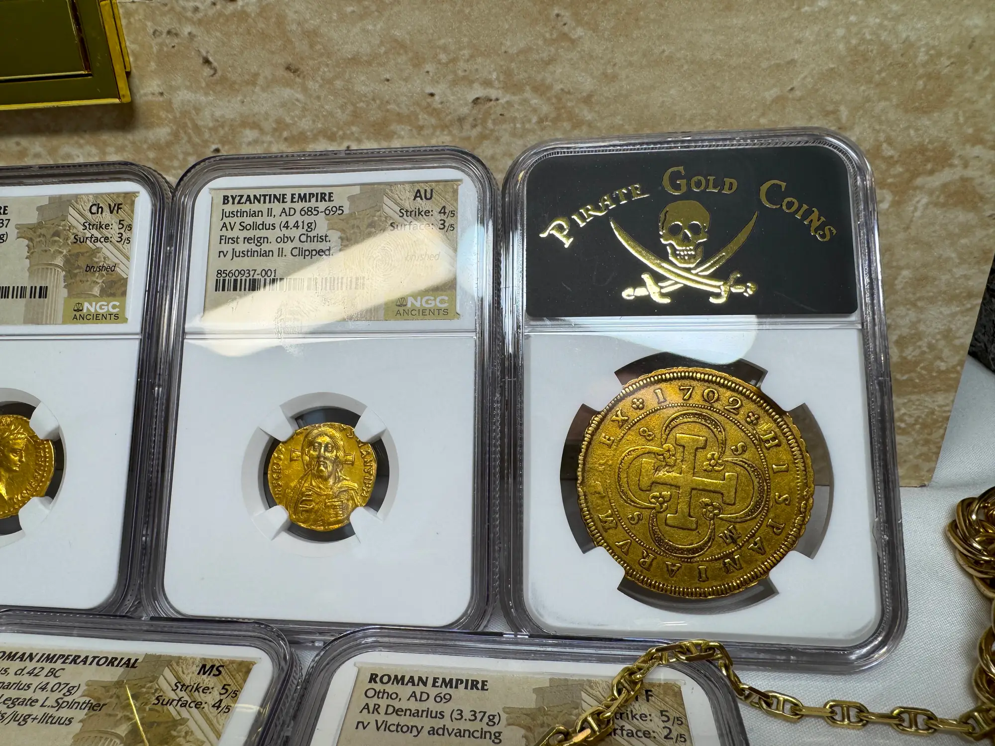 Spain 8 Escudos 1702 "6 Graded NGC- RARE" NGC VF 12