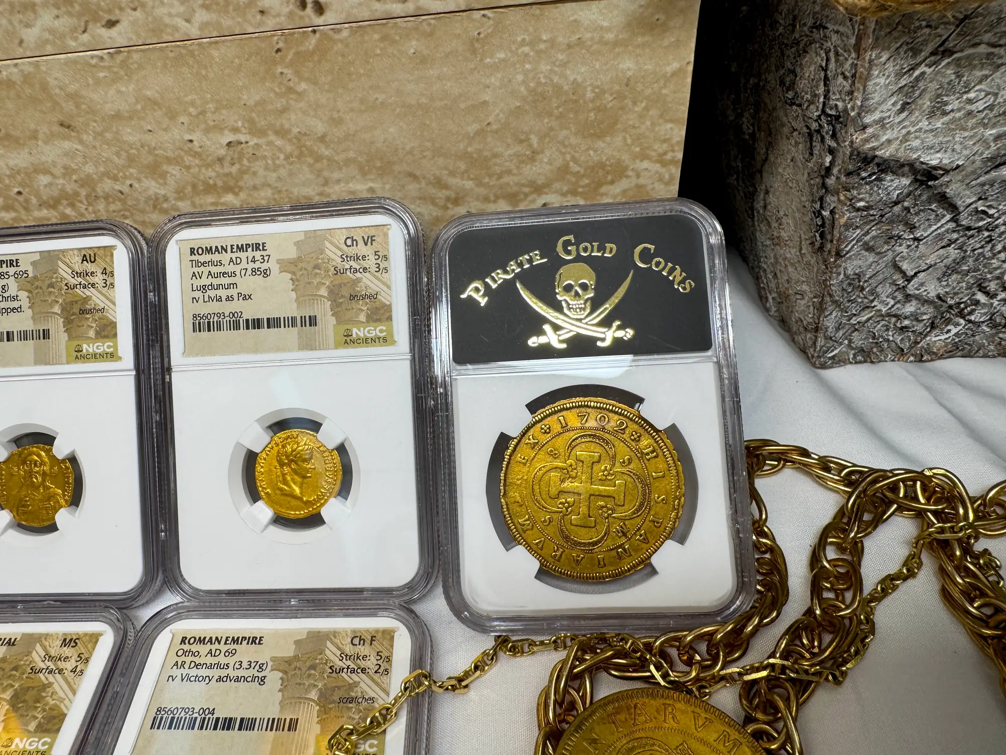 Spain 8 Escudos 1702 "6 Graded NGC- RARE" NGC VF 8