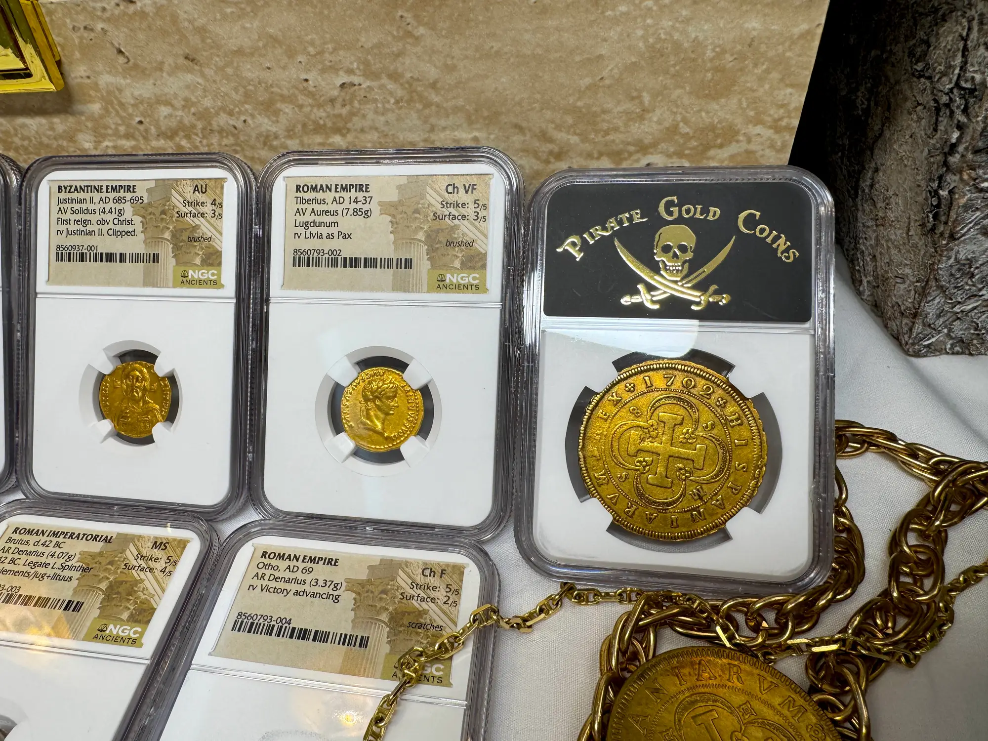 Spain 8 Escudos 1702 "6 Graded NGC- RARE" NGC VF 4