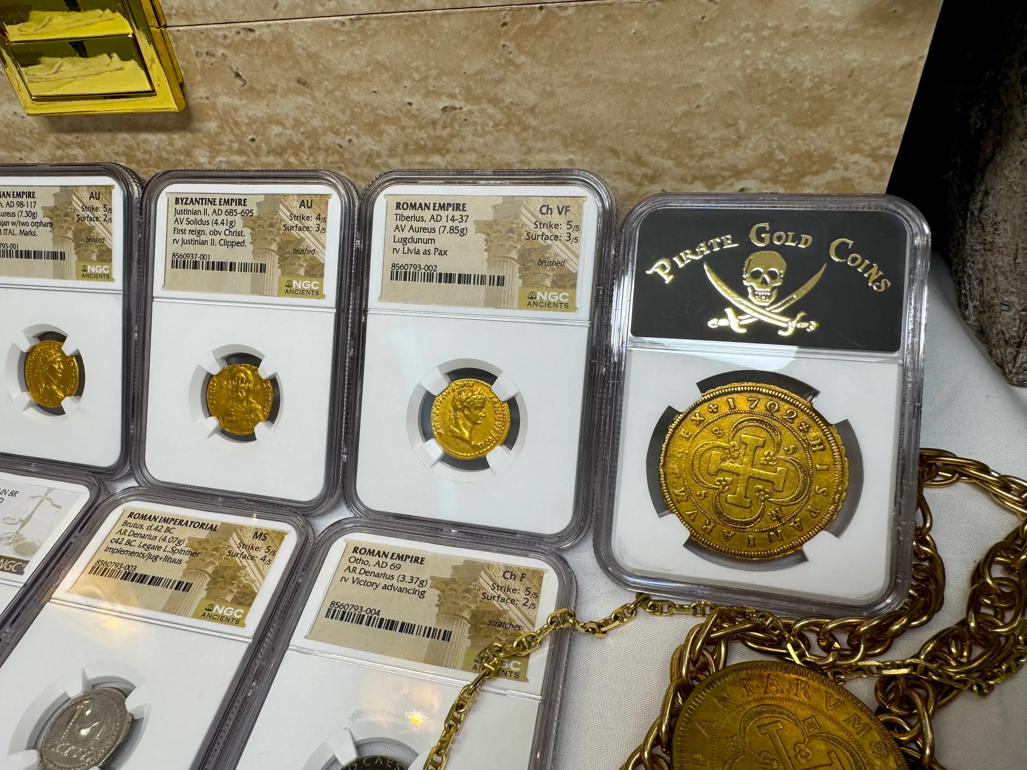 Spain 8 Escudos 1702 "6 Graded NGC- RARE" NGC VF 16