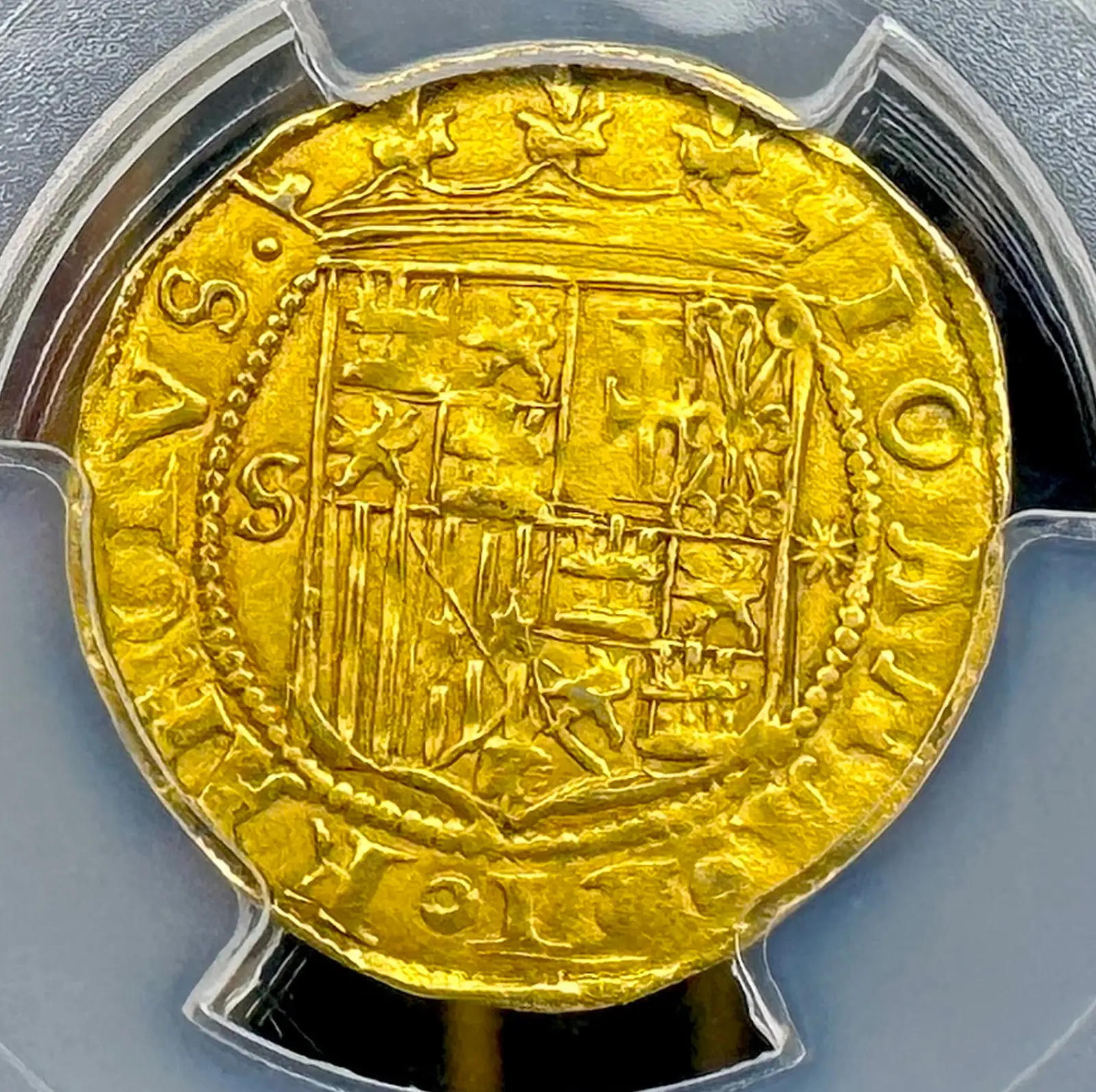 Spain 1 Escudo 1543-55 "Charles & Joanna" PCGS UNC #41833