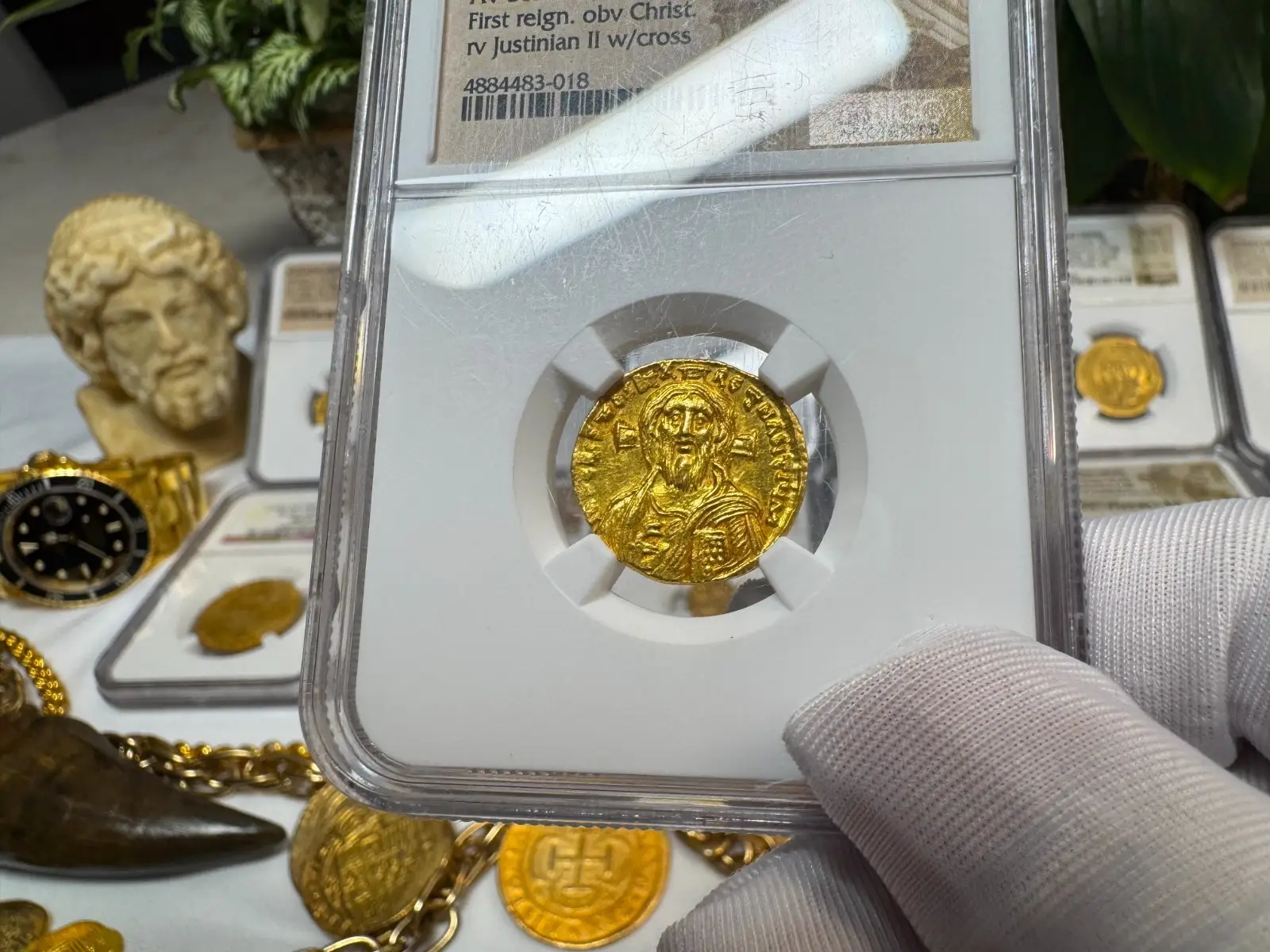 Stunning! Byzantine Empire "Jesus Christ" Justinian II NGC MS  3