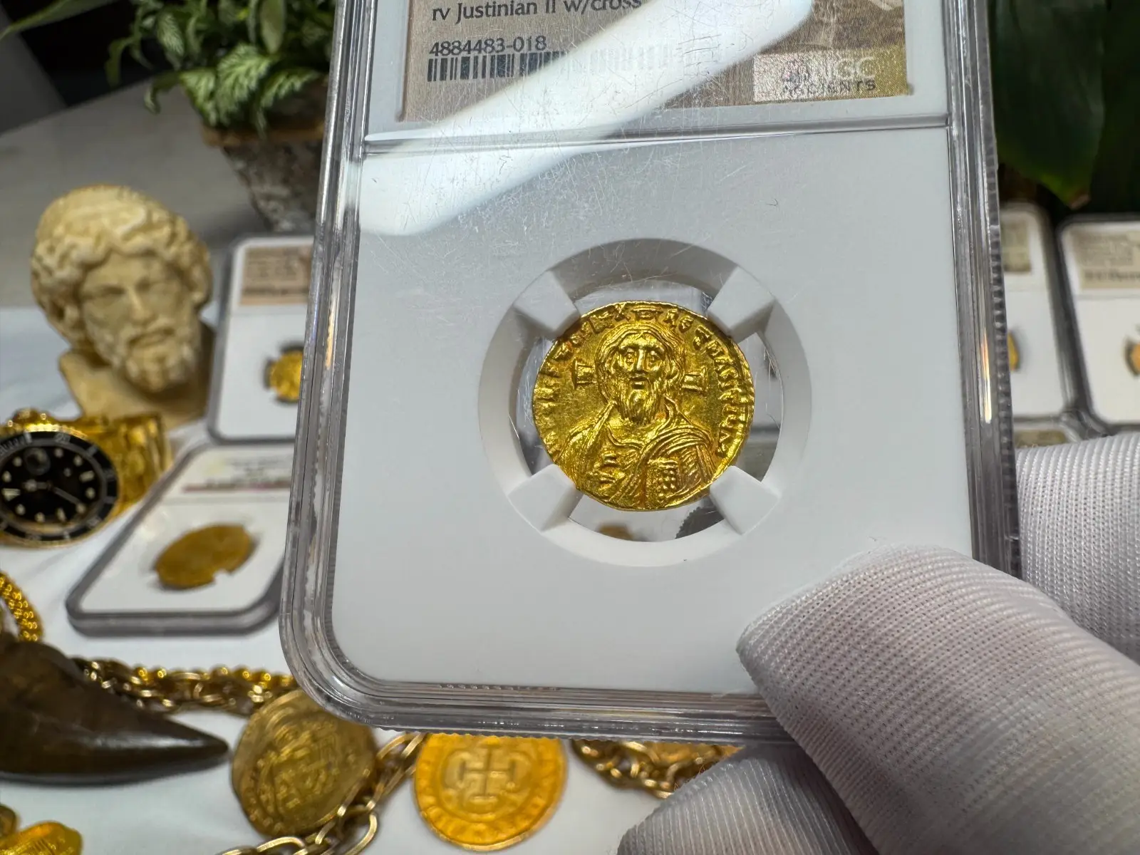 Stunning! Byzantine Empire "Jesus Christ" Justinian II NGC MS  20