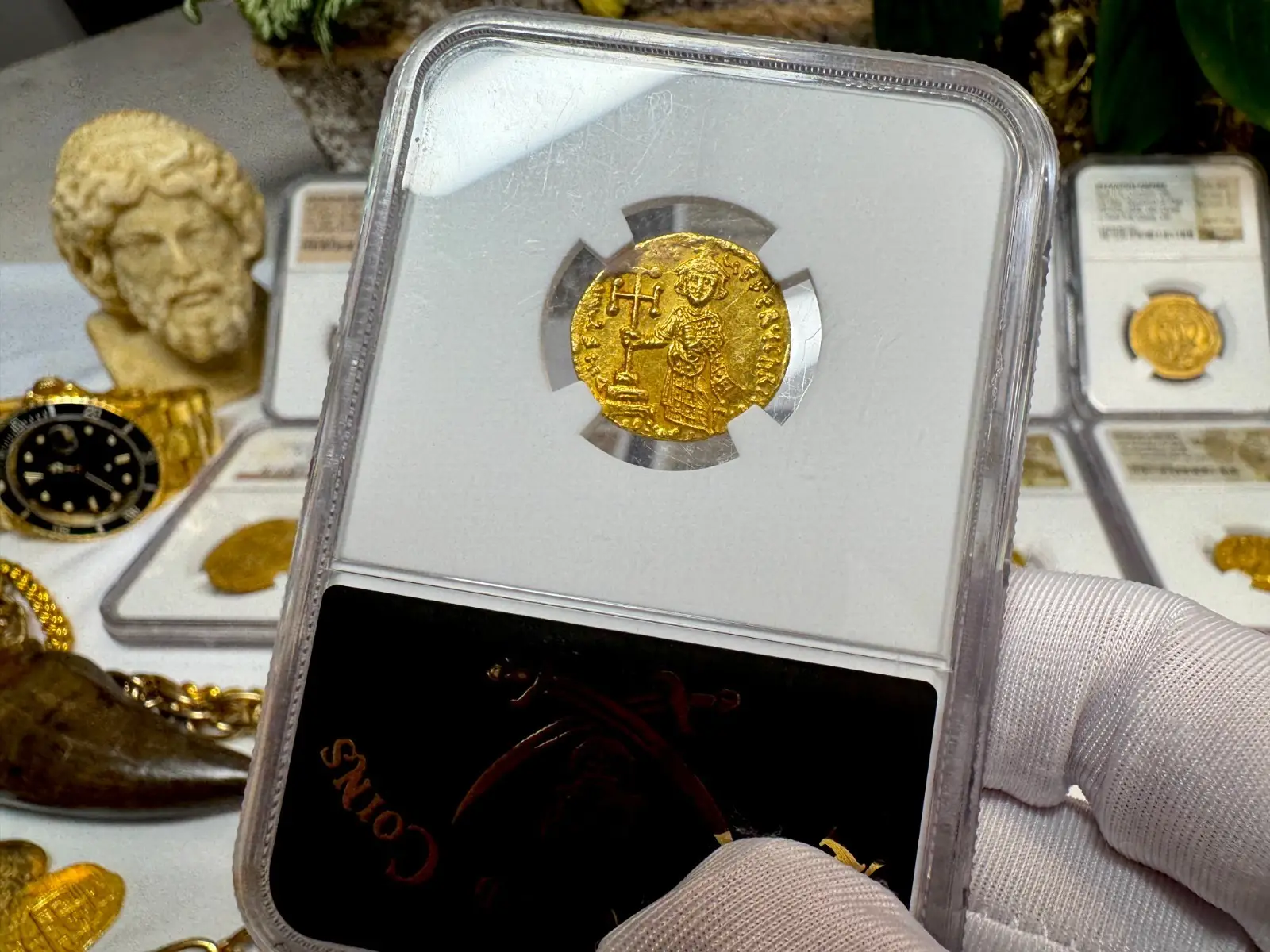 Stunning! Byzantine Empire "Jesus Christ" Justinian II NGC MS  5