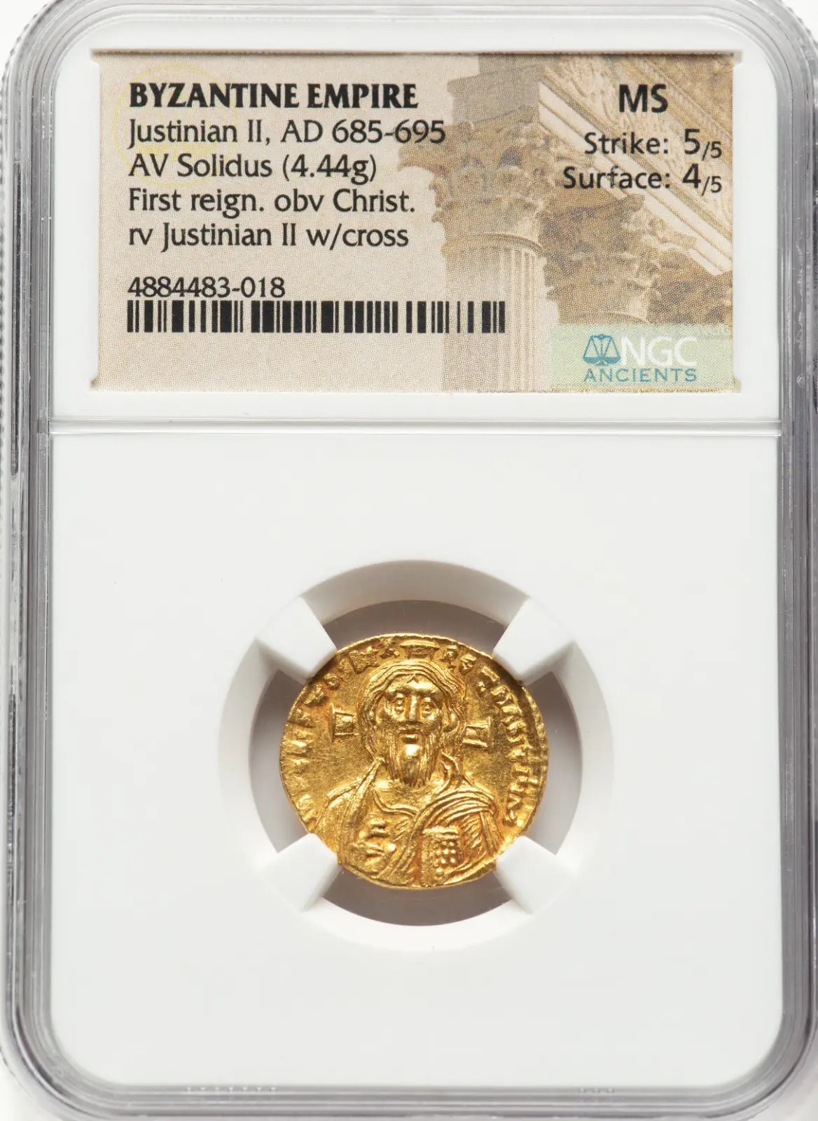 Stunning! Byzantine Empire "Jesus Christ" Justinian II NGC MS  4