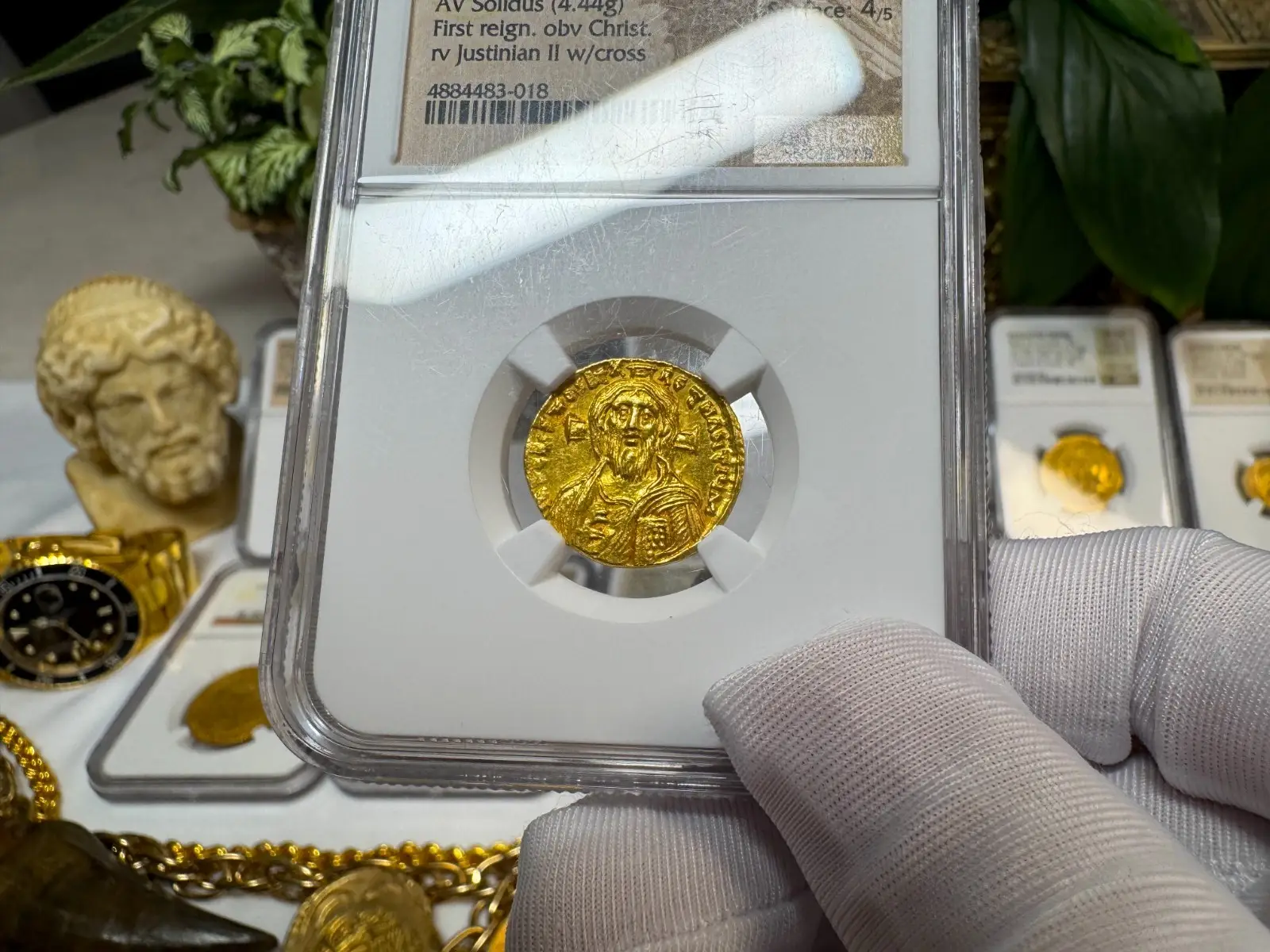 Stunning! Byzantine Empire "Jesus Christ" Justinian II NGC MS  13