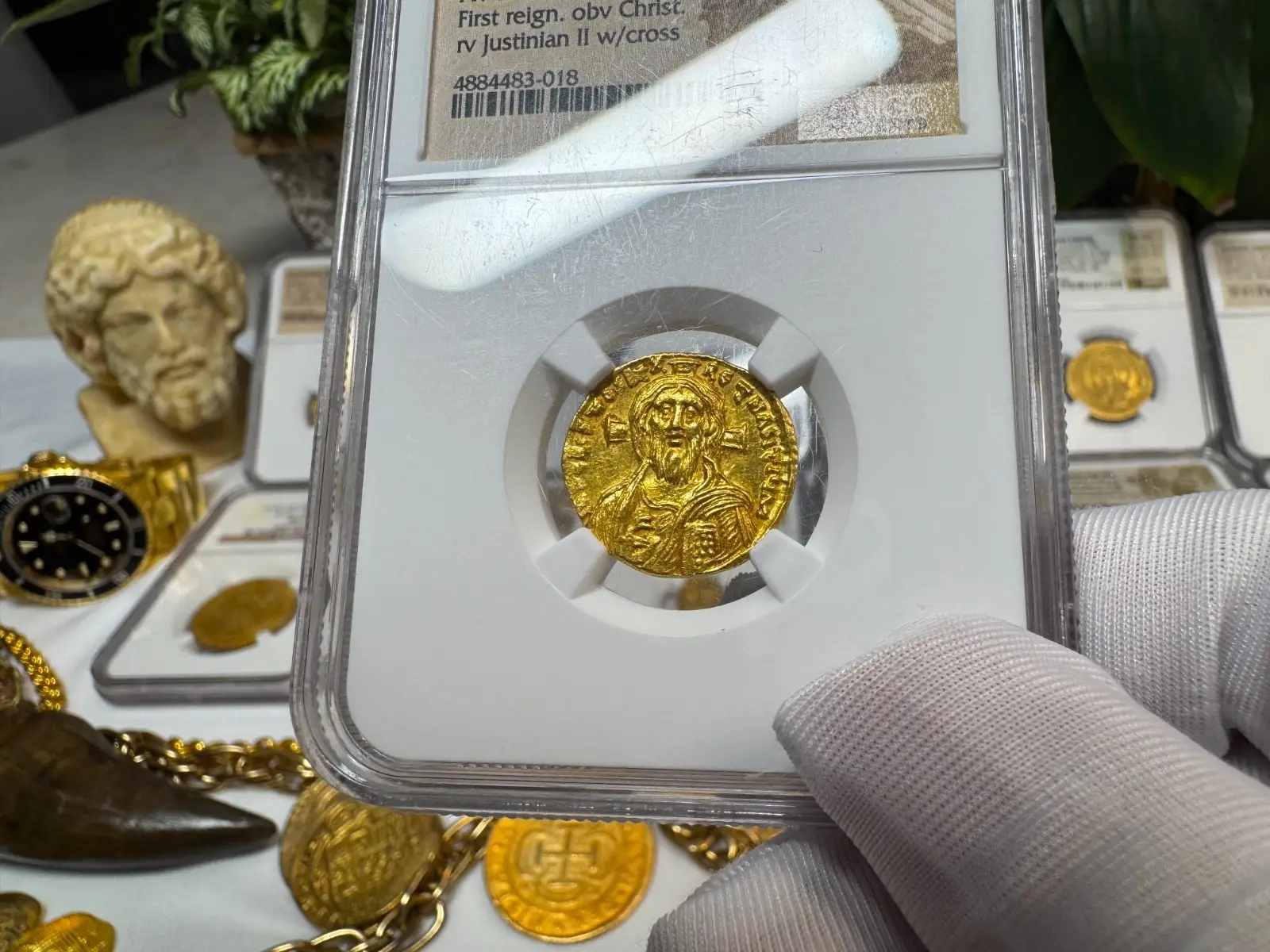Stunning! Byzantine Empire "Jesus Christ" Justinian II NGC MS  2