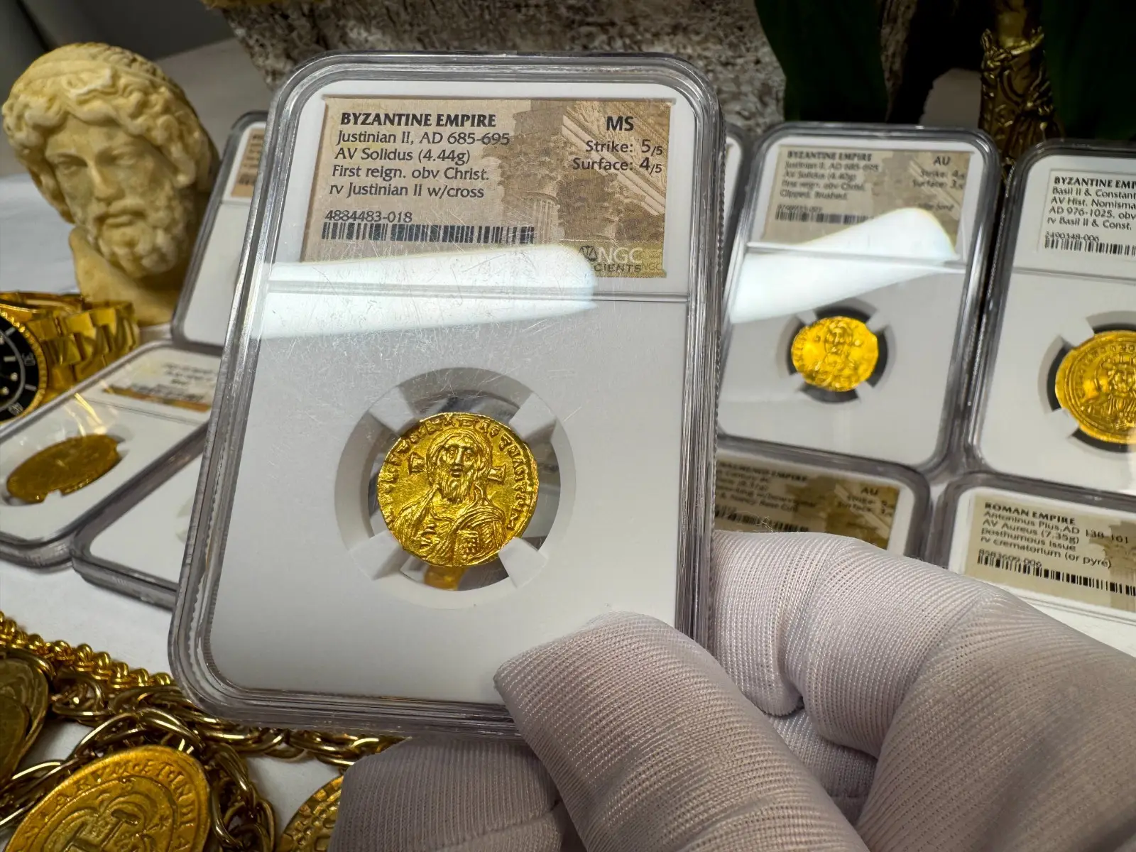 Stunning! Byzantine Empire "Jesus Christ" Justinian II NGC MS  21