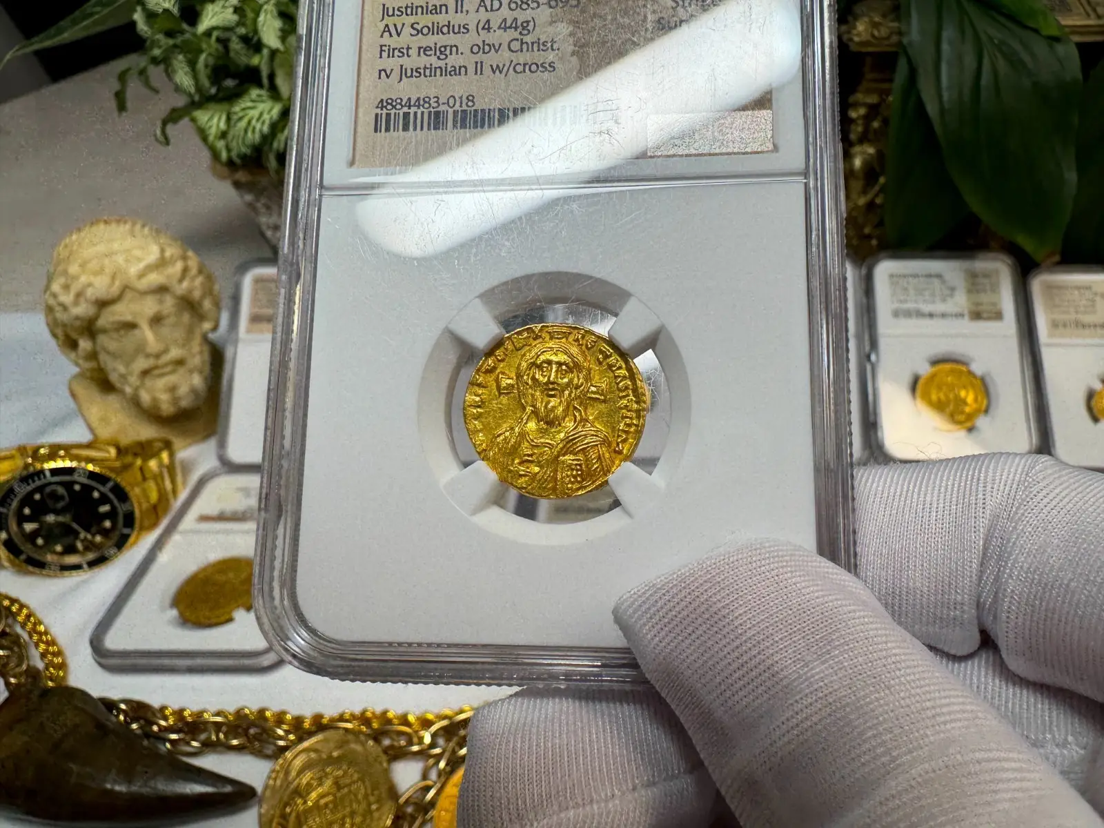 Stunning! Byzantine Empire "Jesus Christ" Justinian II NGC MS  23