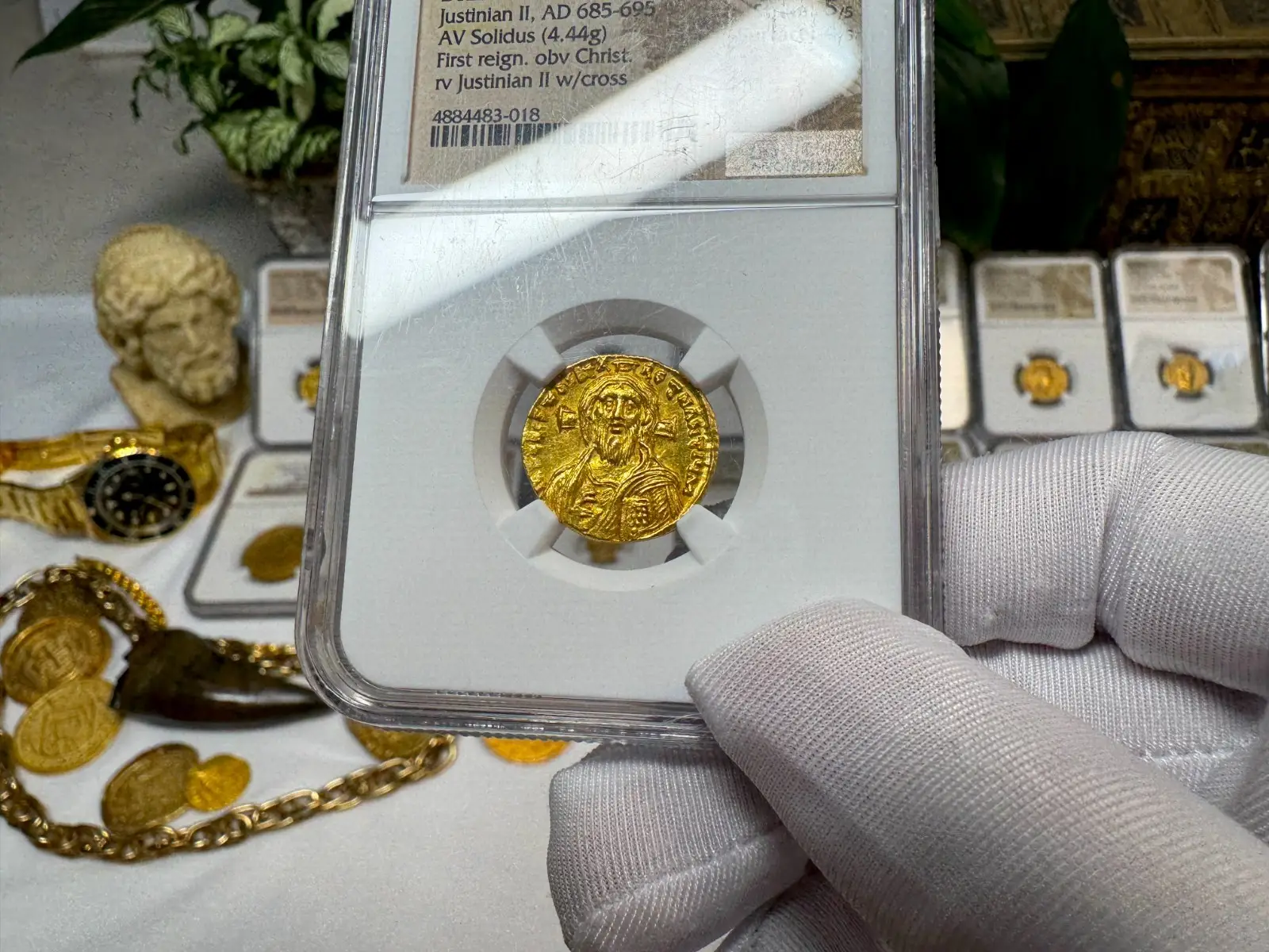 Stunning! Byzantine Empire "Jesus Christ" Justinian II NGC MS  17