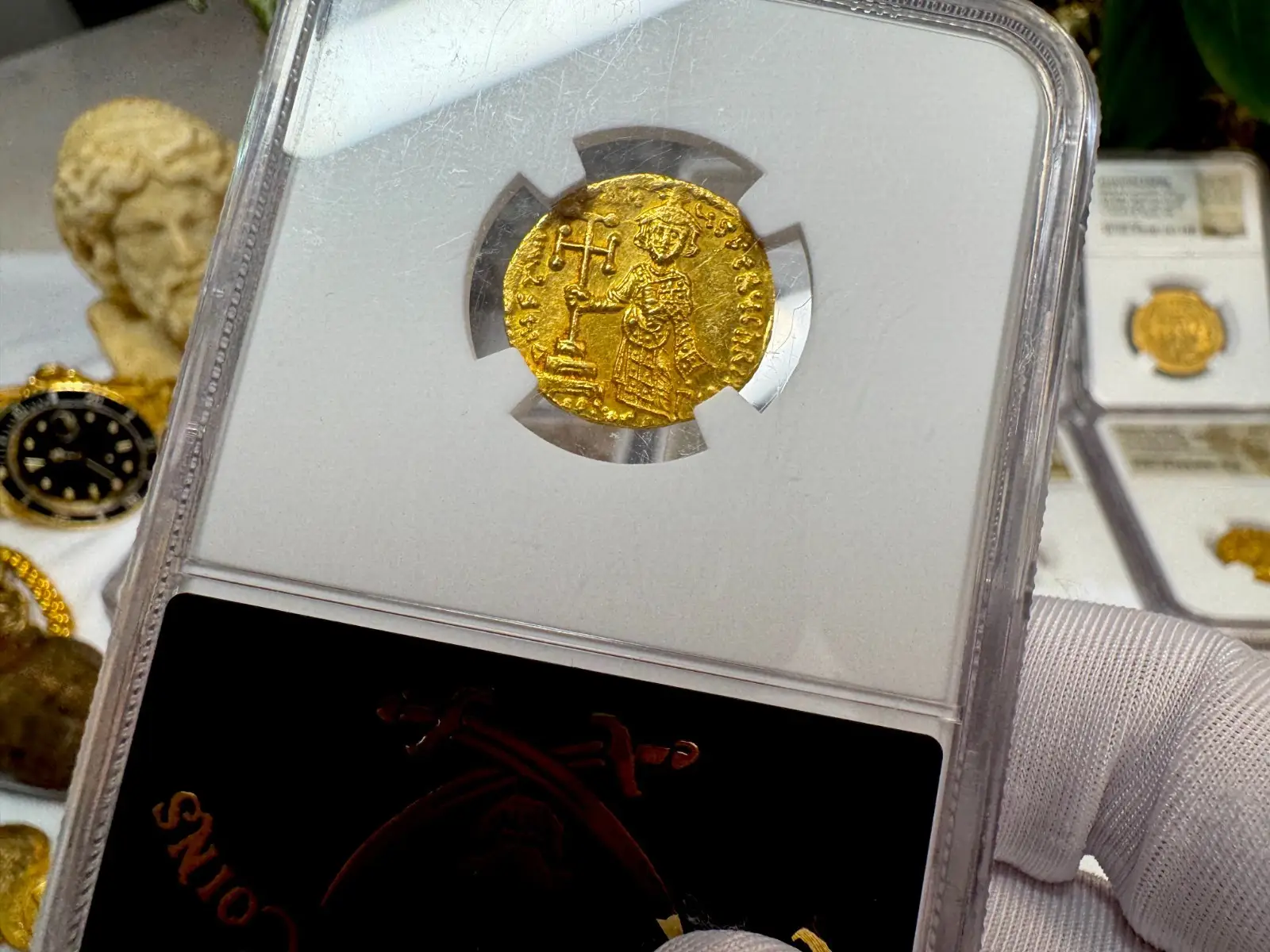 Stunning! Byzantine Empire "Jesus Christ" Justinian II NGC MS  10