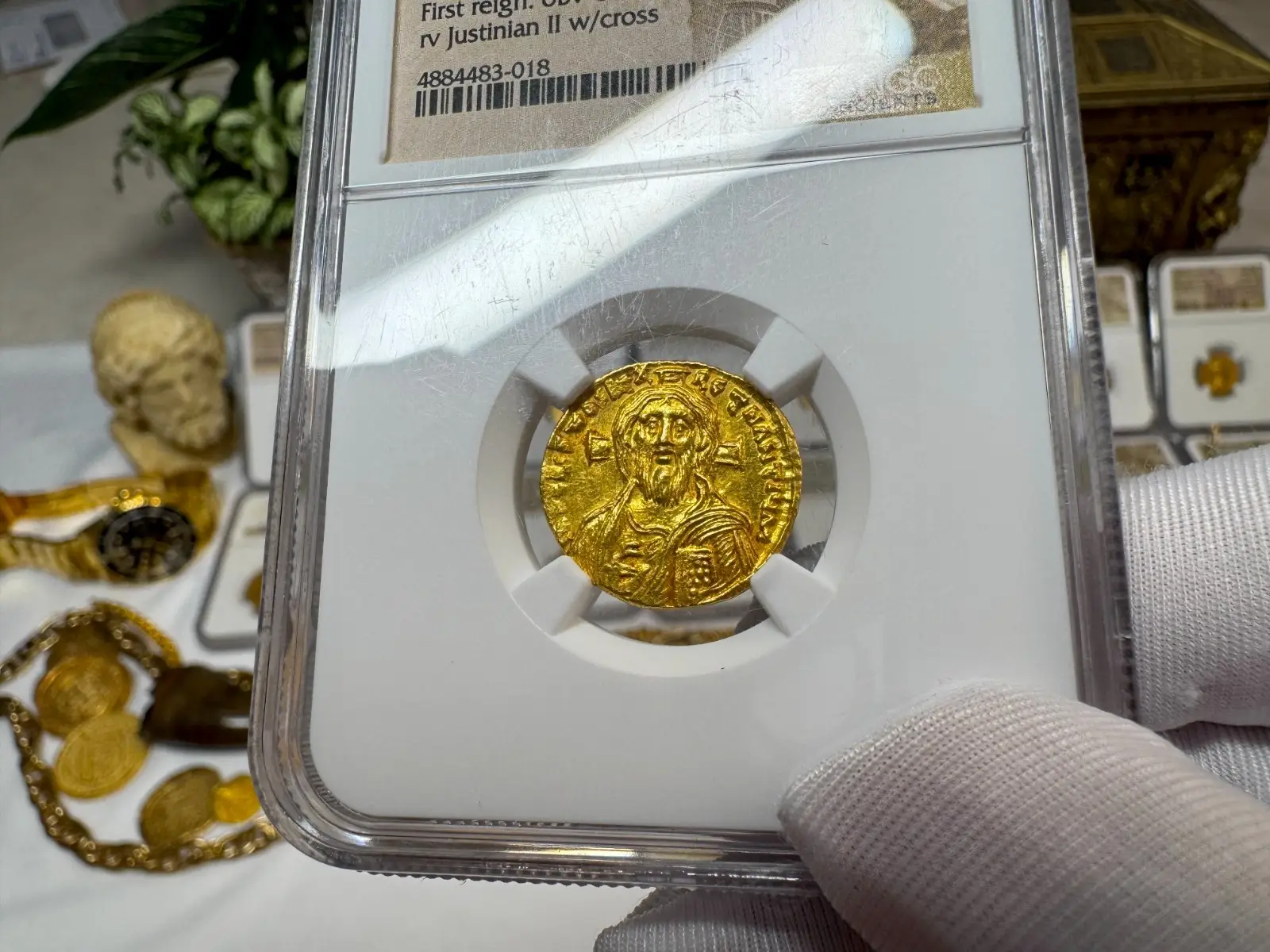 Stunning! Byzantine Empire "Jesus Christ" Justinian II NGC MS  12