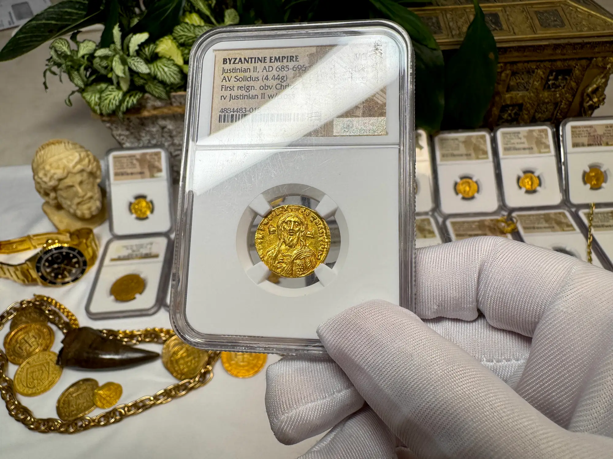 Stunning! Byzantine Empire "Jesus Christ" Justinian II NGC MS  29