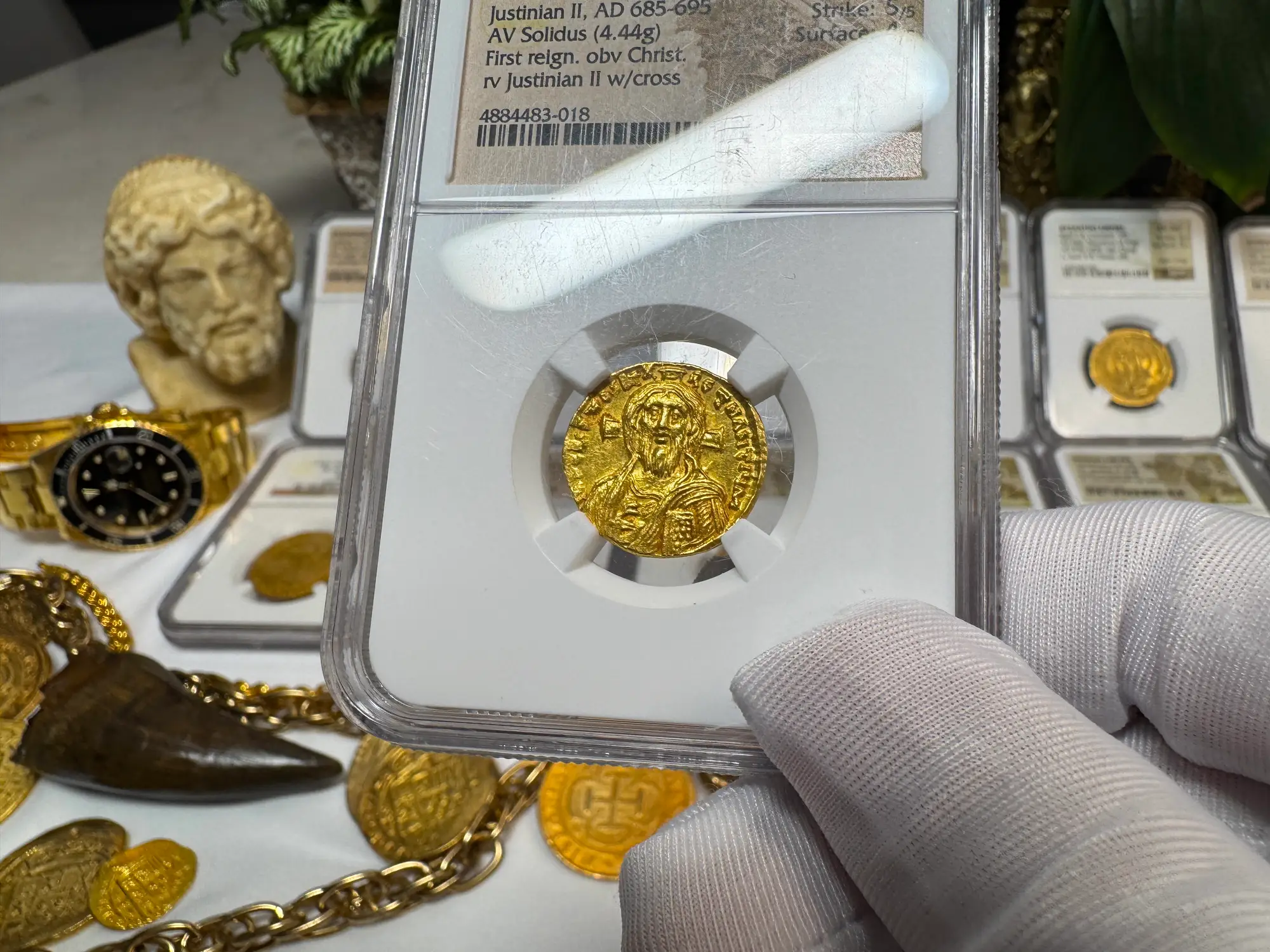 Stunning! Byzantine Empire "Jesus Christ" Justinian II NGC MS  31