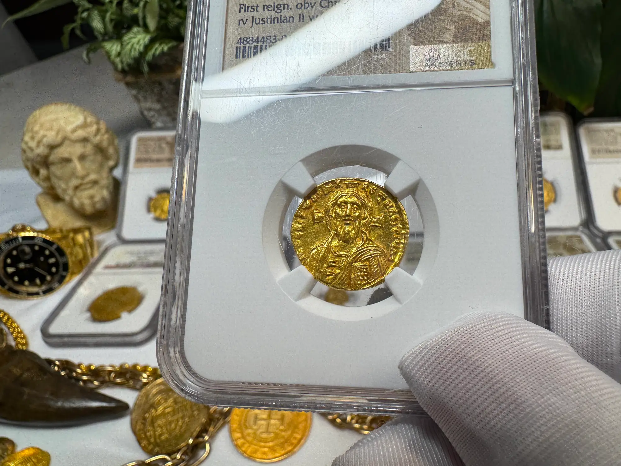 Stunning! Byzantine Empire "Jesus Christ" Justinian II NGC MS  32
