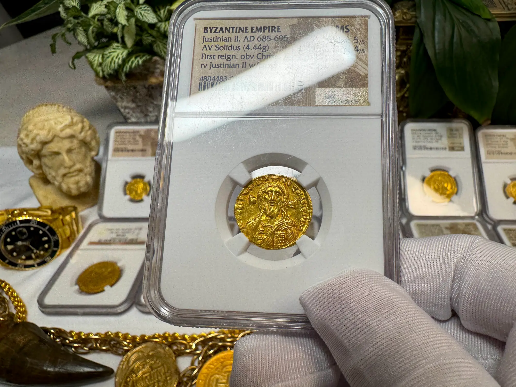 Stunning! Byzantine Empire "Jesus Christ" Justinian II NGC MS  34