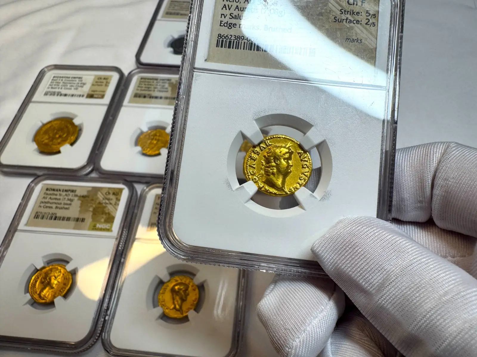 Roman Empire "Nero- 6th of 12 Caesars" 54-68AD NGC CH F #389-002 3