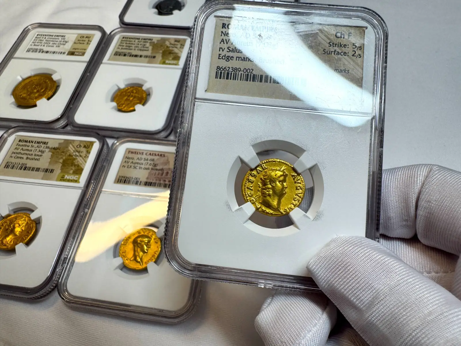 Roman Empire "Nero- 6th of 12 Caesars" 54-68AD NGC CH F #389-002 9
