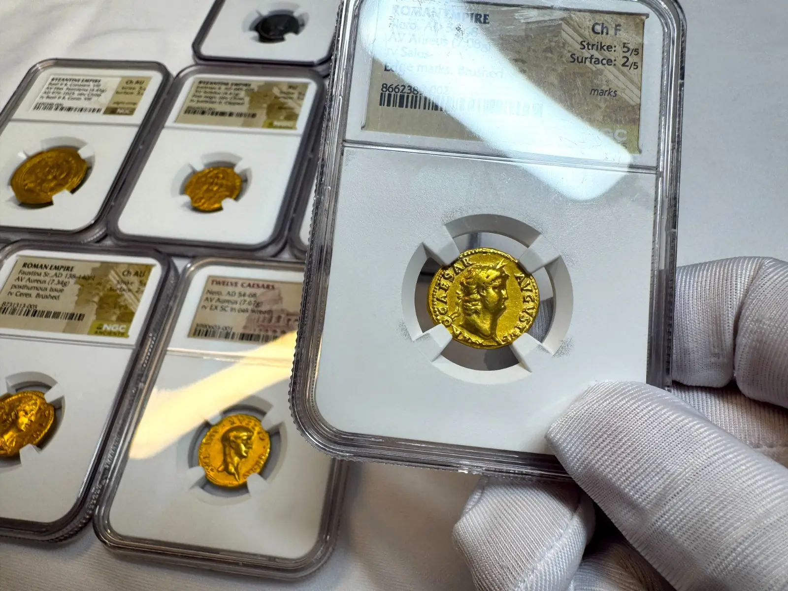 Roman Empire "Nero- 6th of 12 Caesars" 54-68AD NGC CH F #389-002 8