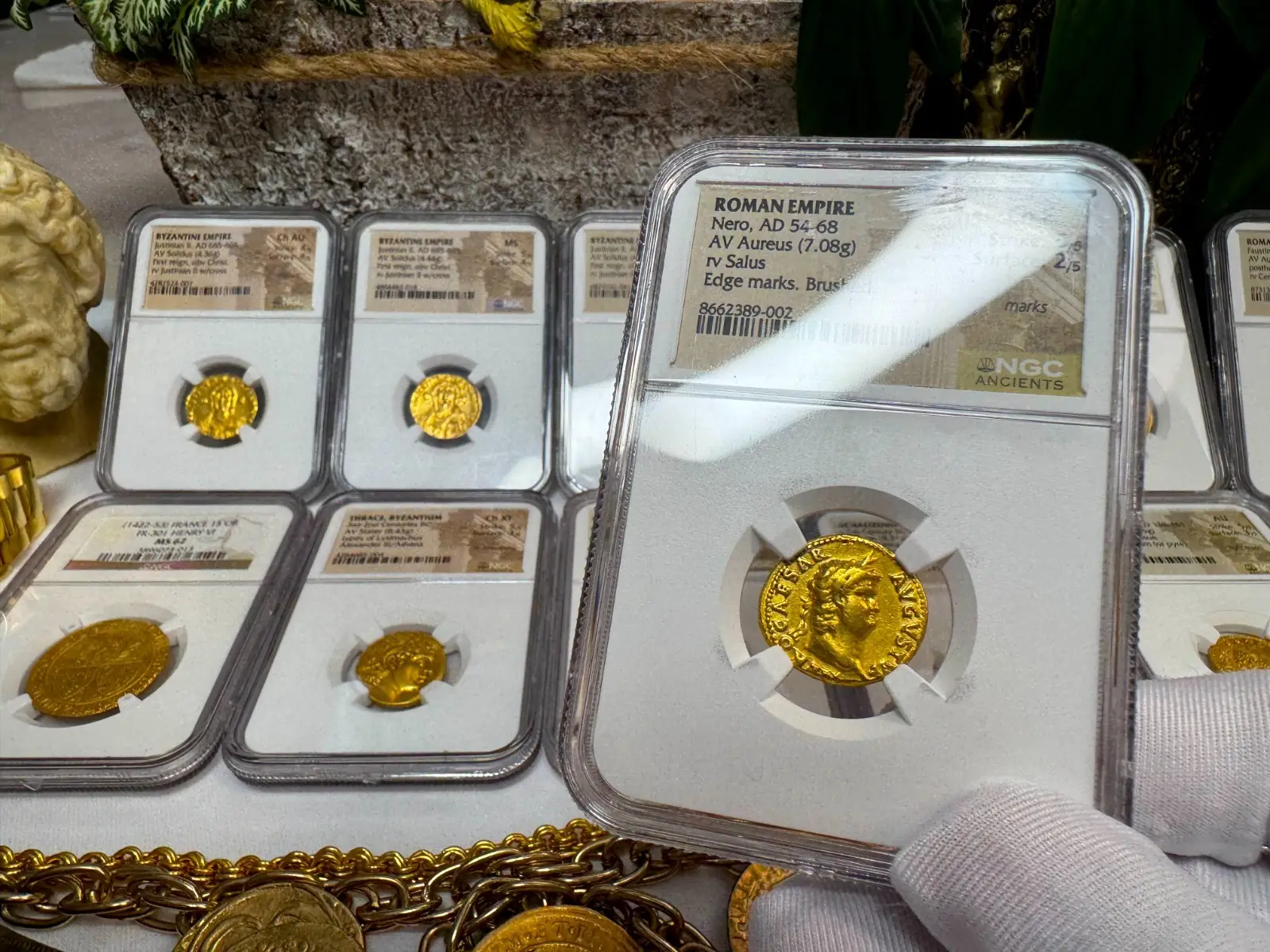 Roman Empire "Nero- 6th of 12 Caesars" 54-68AD NGC CH F #389-002 22