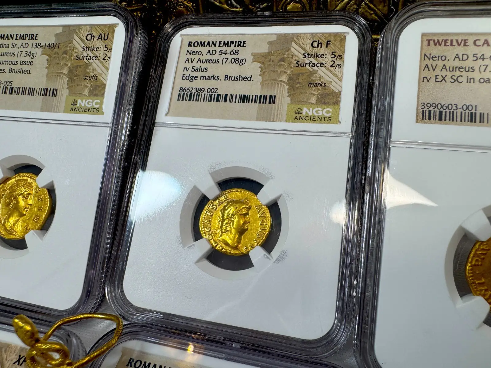 Roman Empire "Nero- 6th of 12 Caesars" 54-68AD NGC CH F #389-002 17