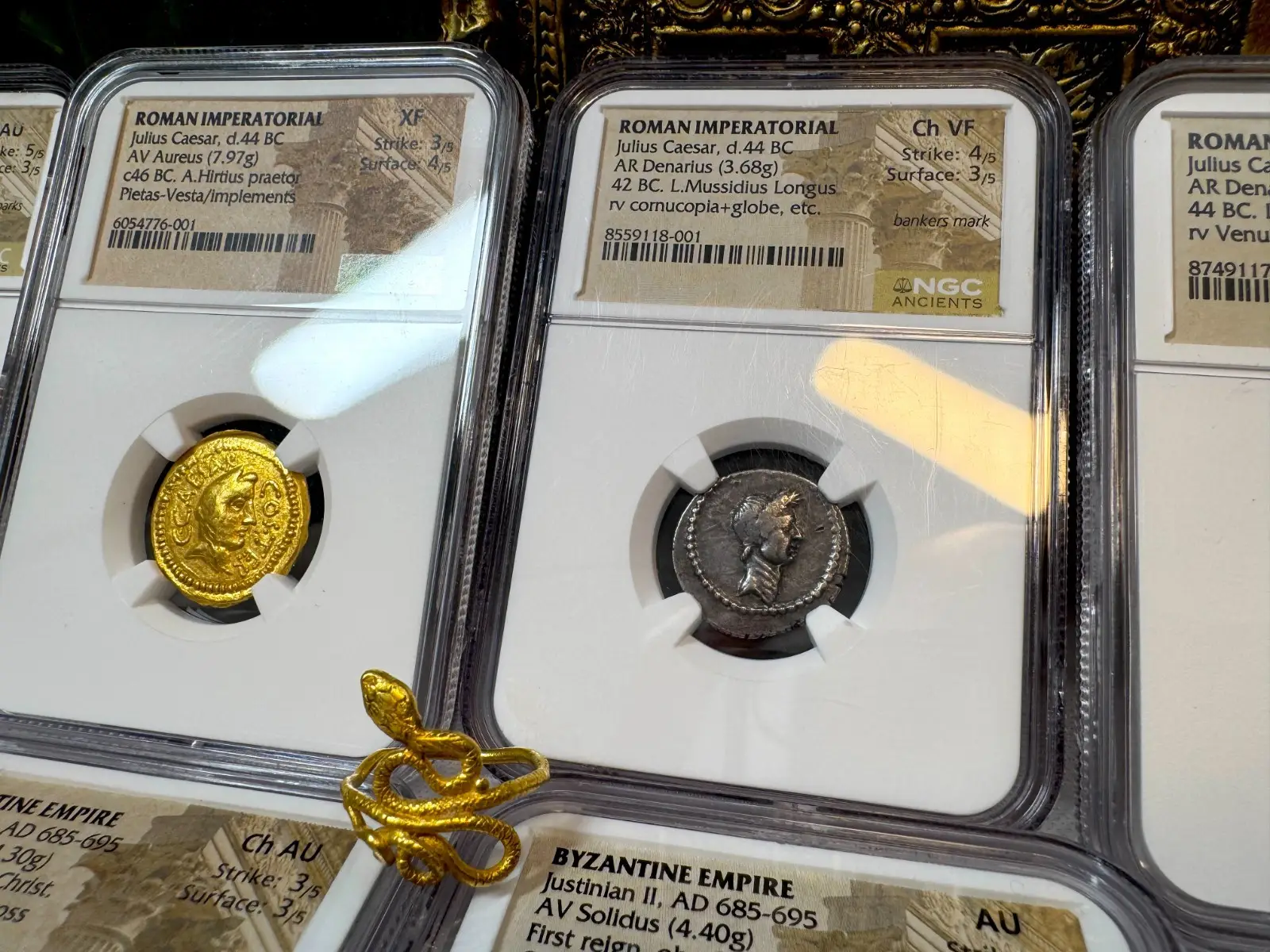 Roman Imperatorial "Julius Caesar- 1st of 12 Caesars" Denarius 44BC NGC Ch VF #118-001 17