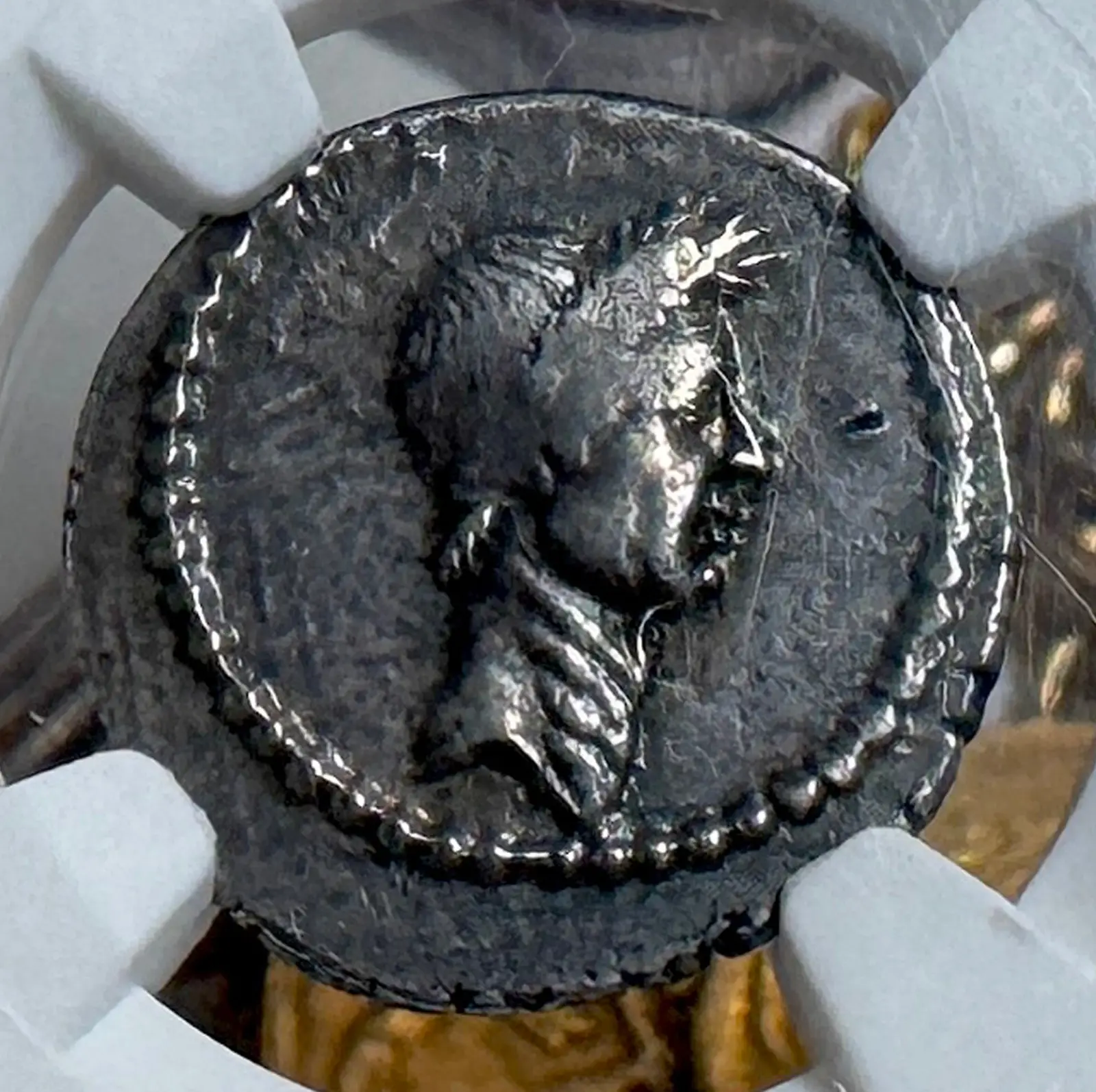 Roman Imperatorial "Julius Caesar- 1st of 12 Caesars" Denarius 44BC NGC Ch VF #118-001 7