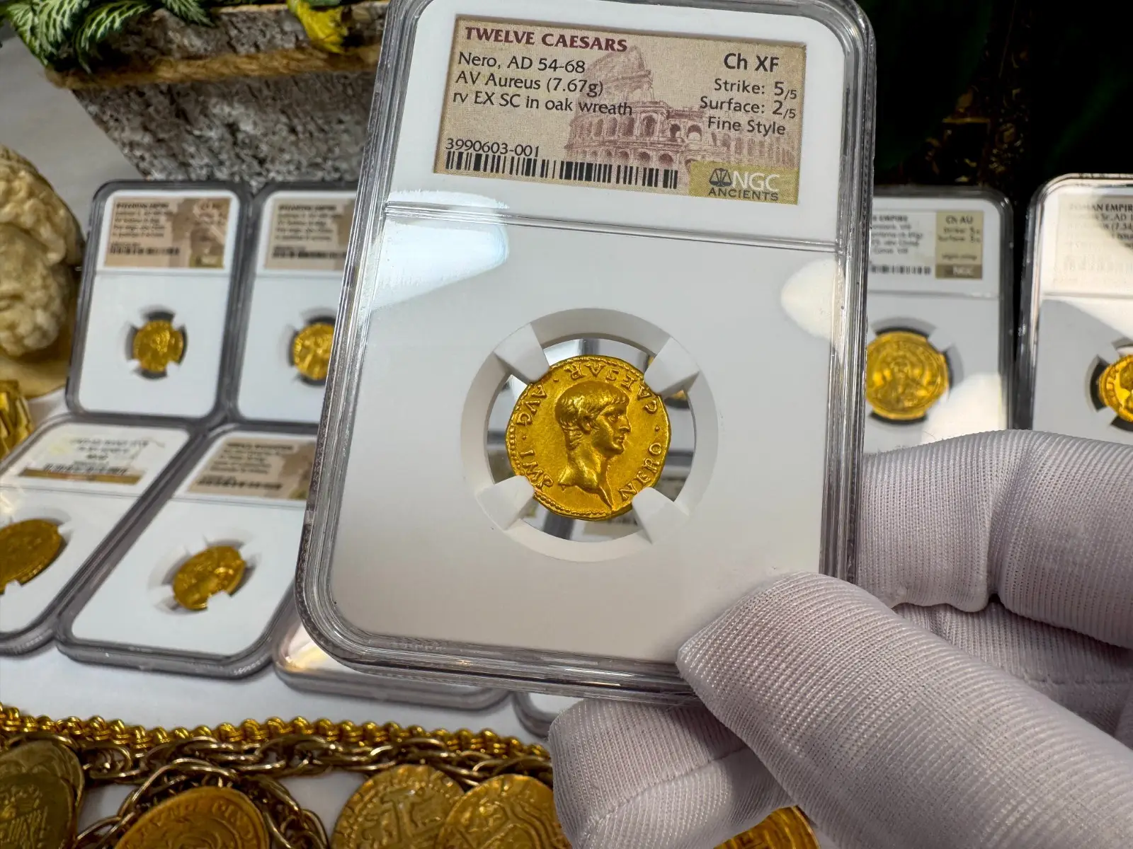Roman Empire "Nero- Young Boy" 6th of 12 Caesars NGC Ch XF #603-001 9