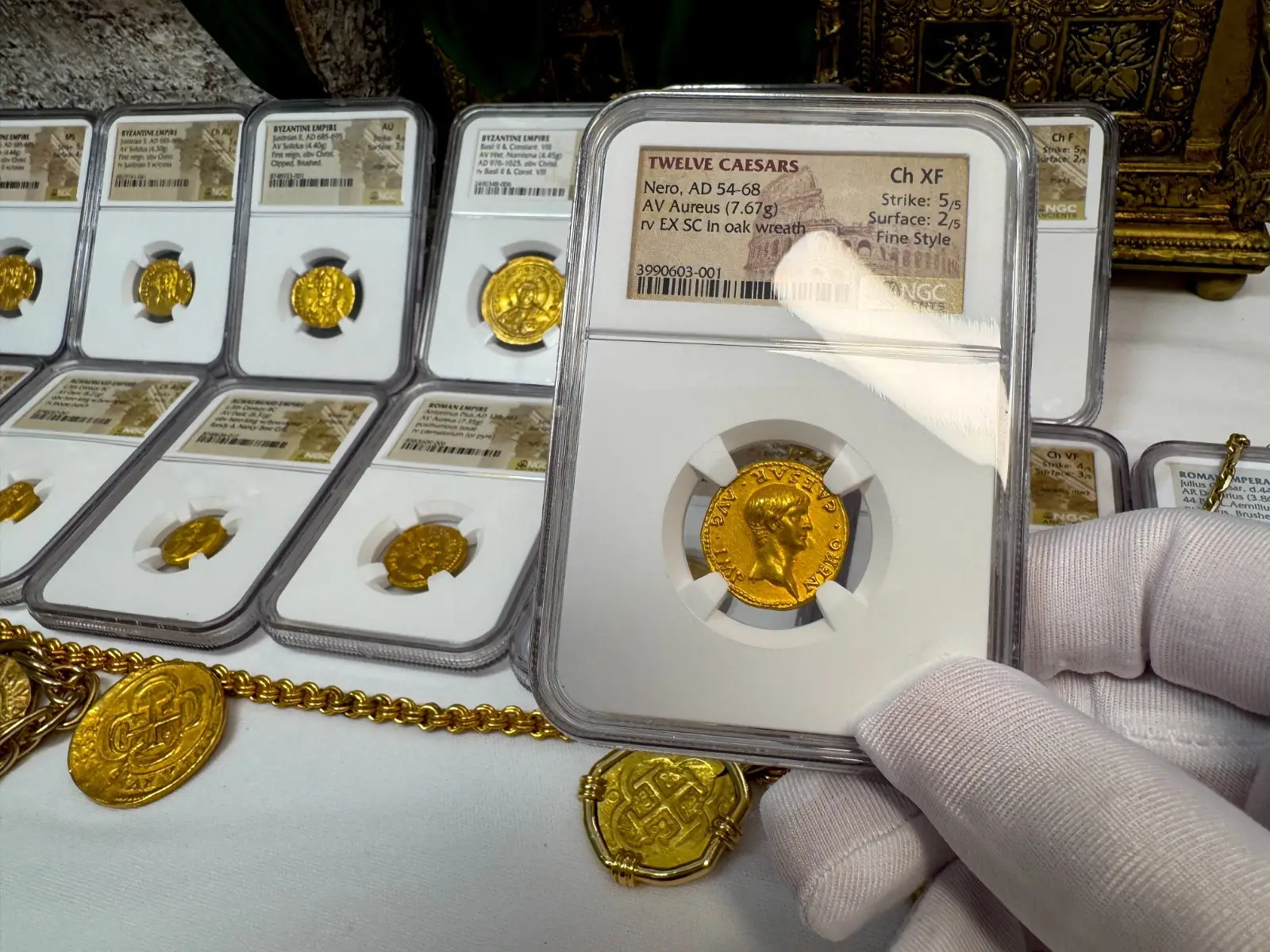 Roman Empire "Nero- Young Boy" 6th of 12 Caesars NGC Ch XF #603-001 16