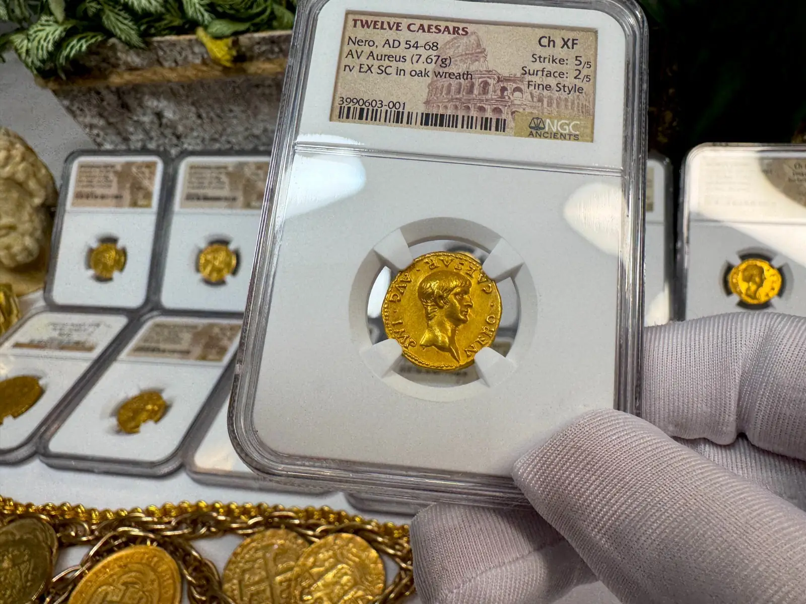 Roman Empire "Nero- Young Boy" 6th of 12 Caesars NGC Ch XF #603-001 23