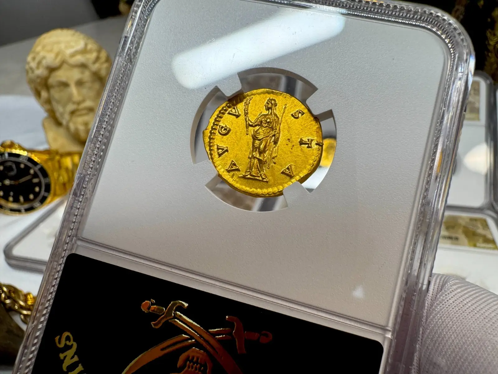 Roman Empire "Faustina Sr" 138AD Aureus NGC CH AU *Wife of Pius* #313-005 12