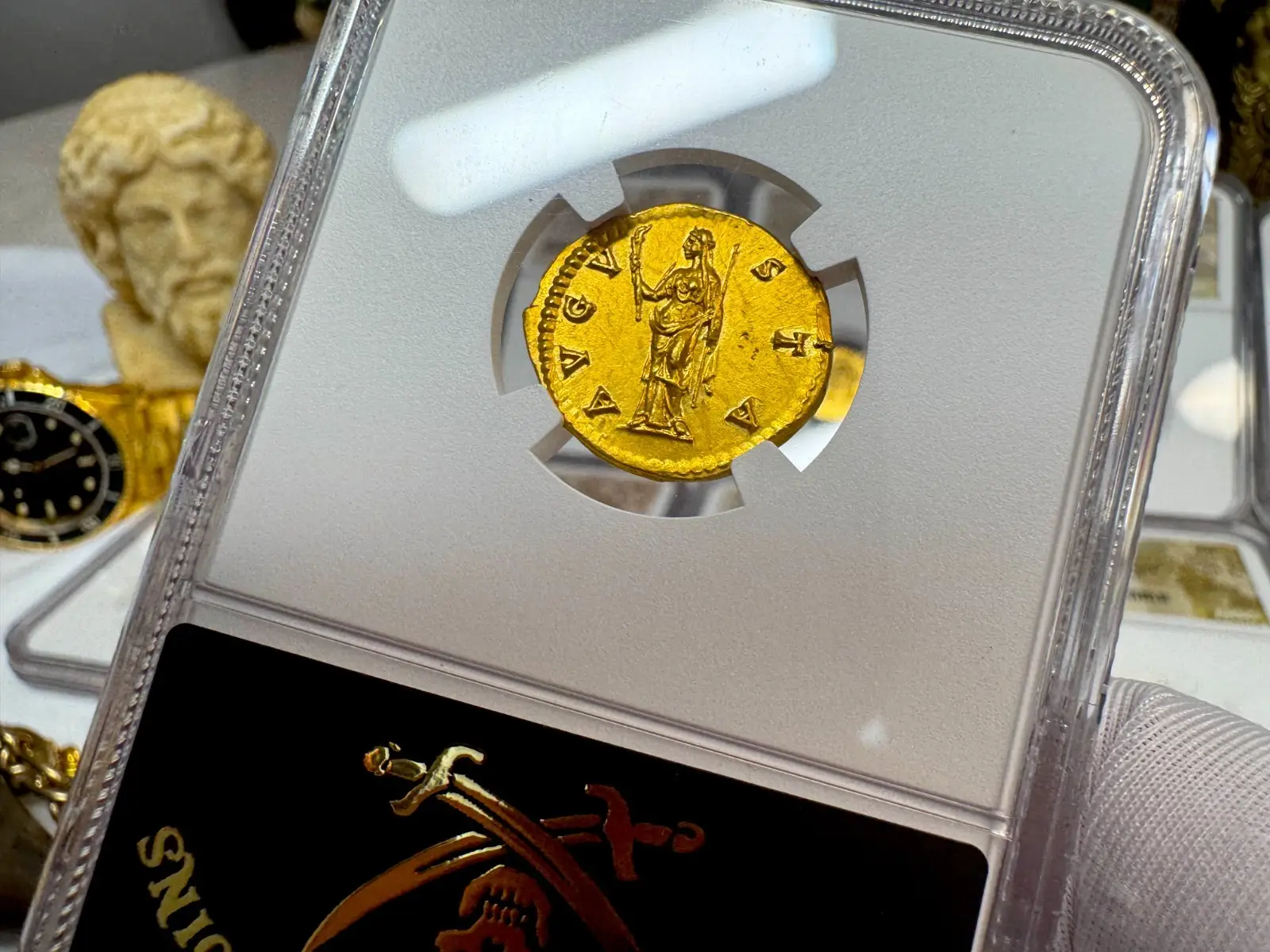 Roman Empire "Faustina Sr" 138AD Aureus NGC CH AU *Wife of Pius* #313-005 4